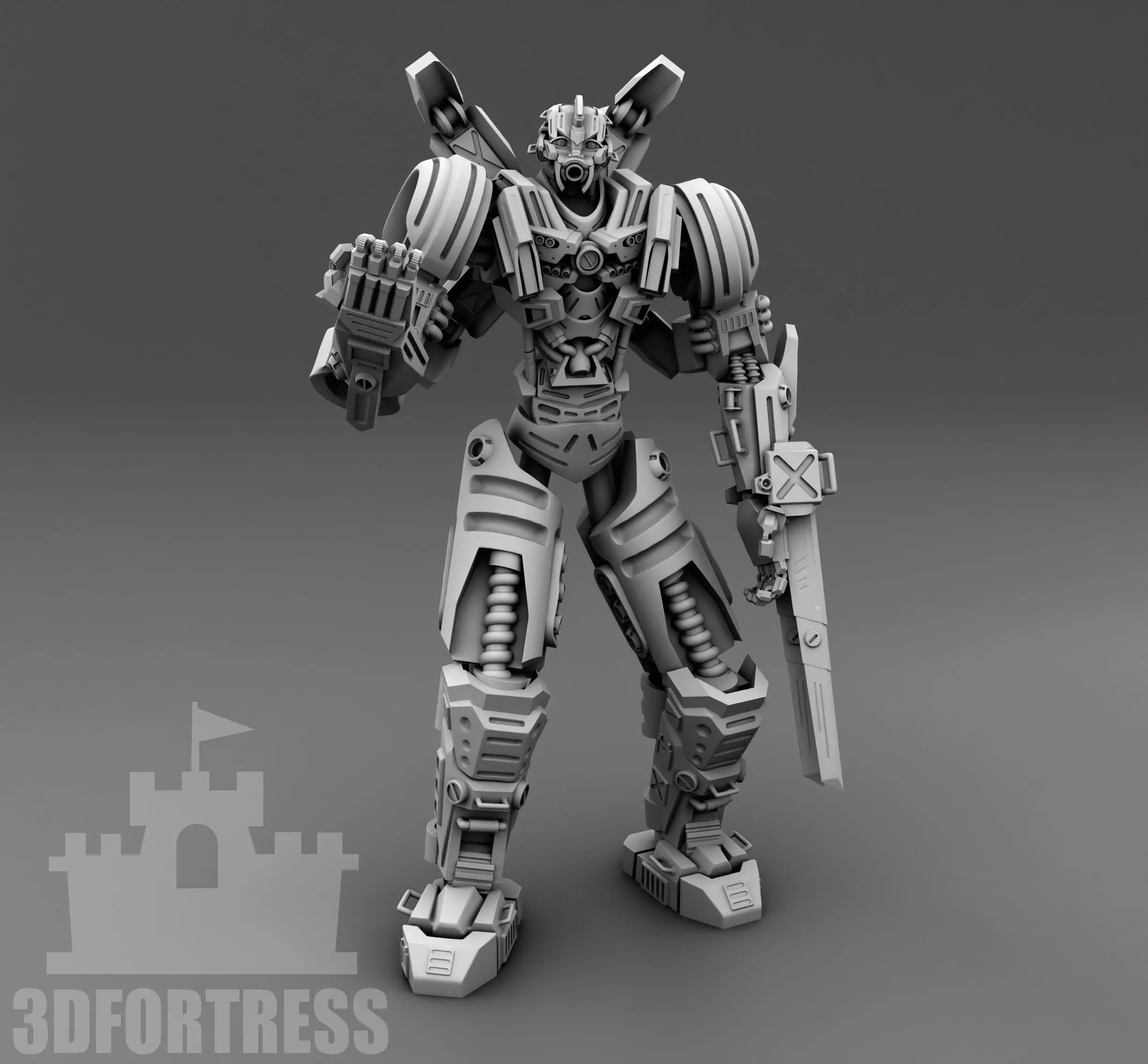  A robot with blades 3D print model_0