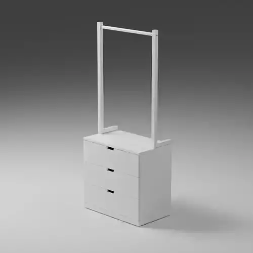 IKEA Nordli Chest of 3 Drawers Wide with Hanger