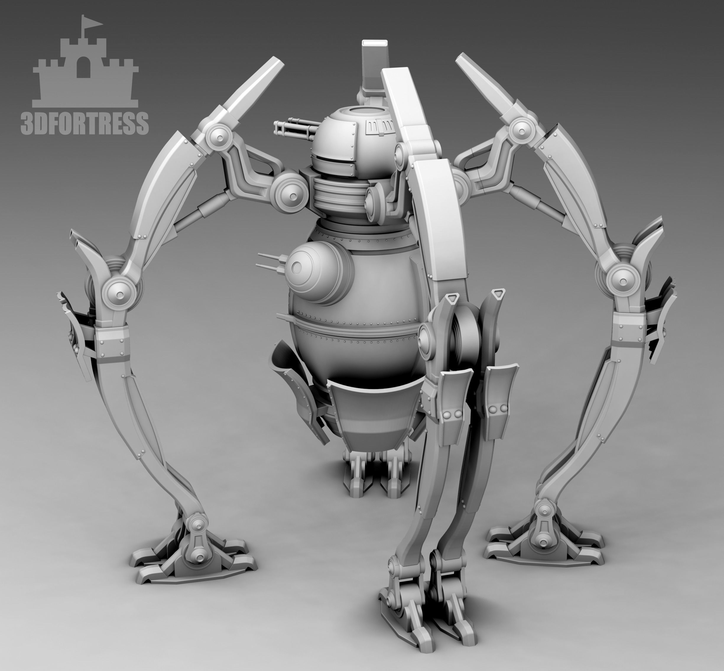 Cylinder robot 3D print model_1