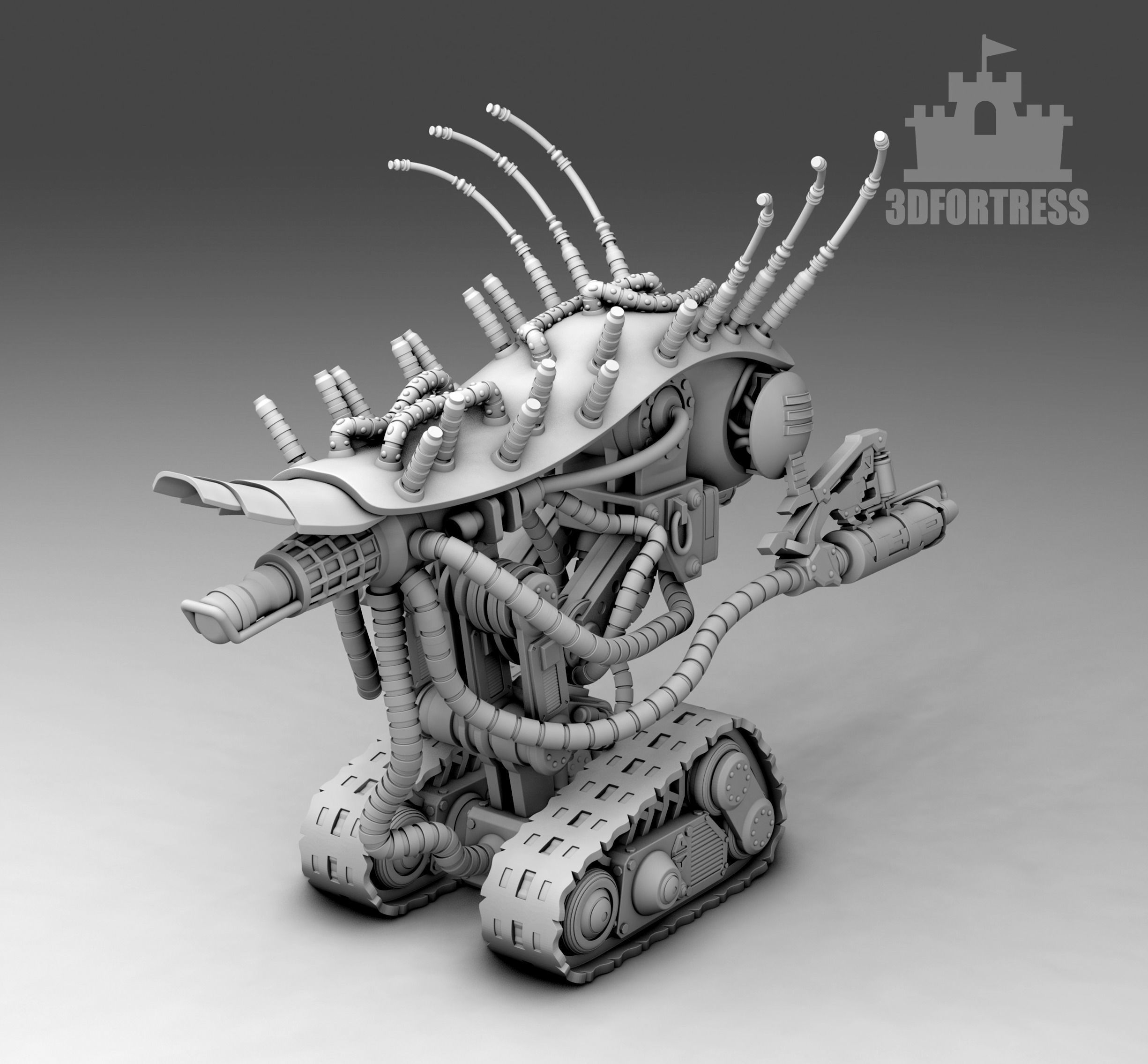  A robot with a flamethrower 3D print model_1