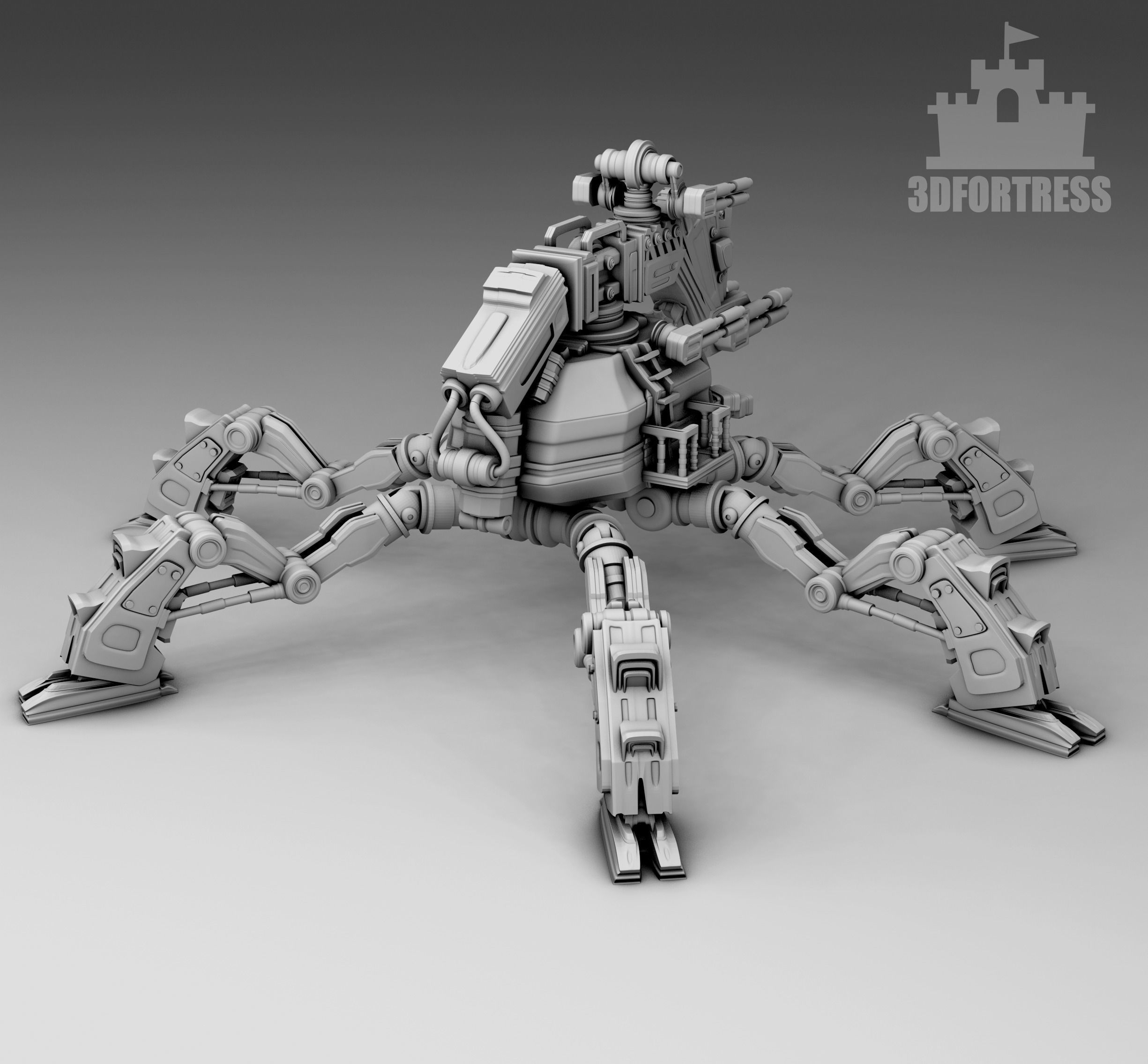  A robot with six legs 3D print model_2