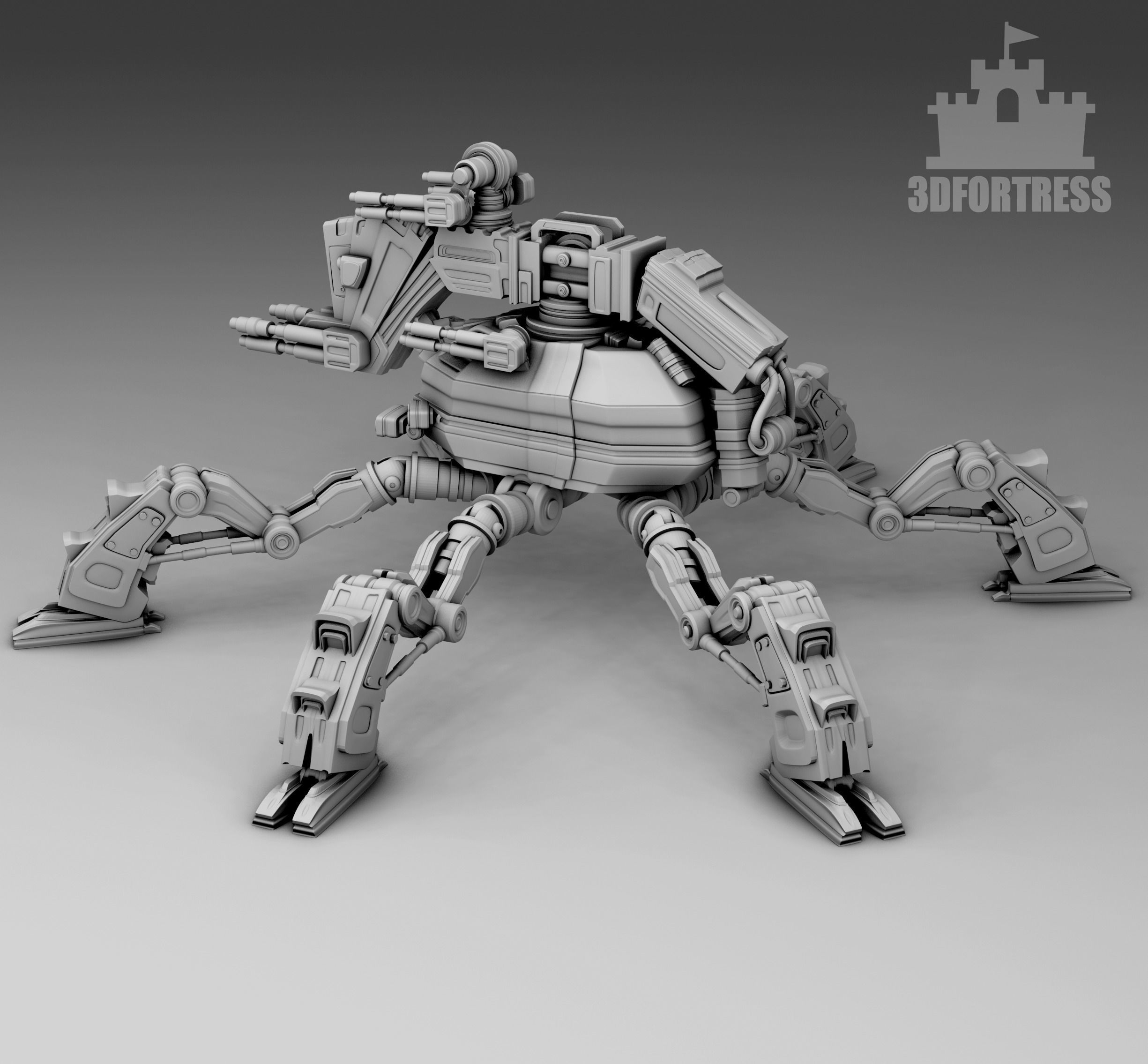  A robot with six legs 3D print model_1