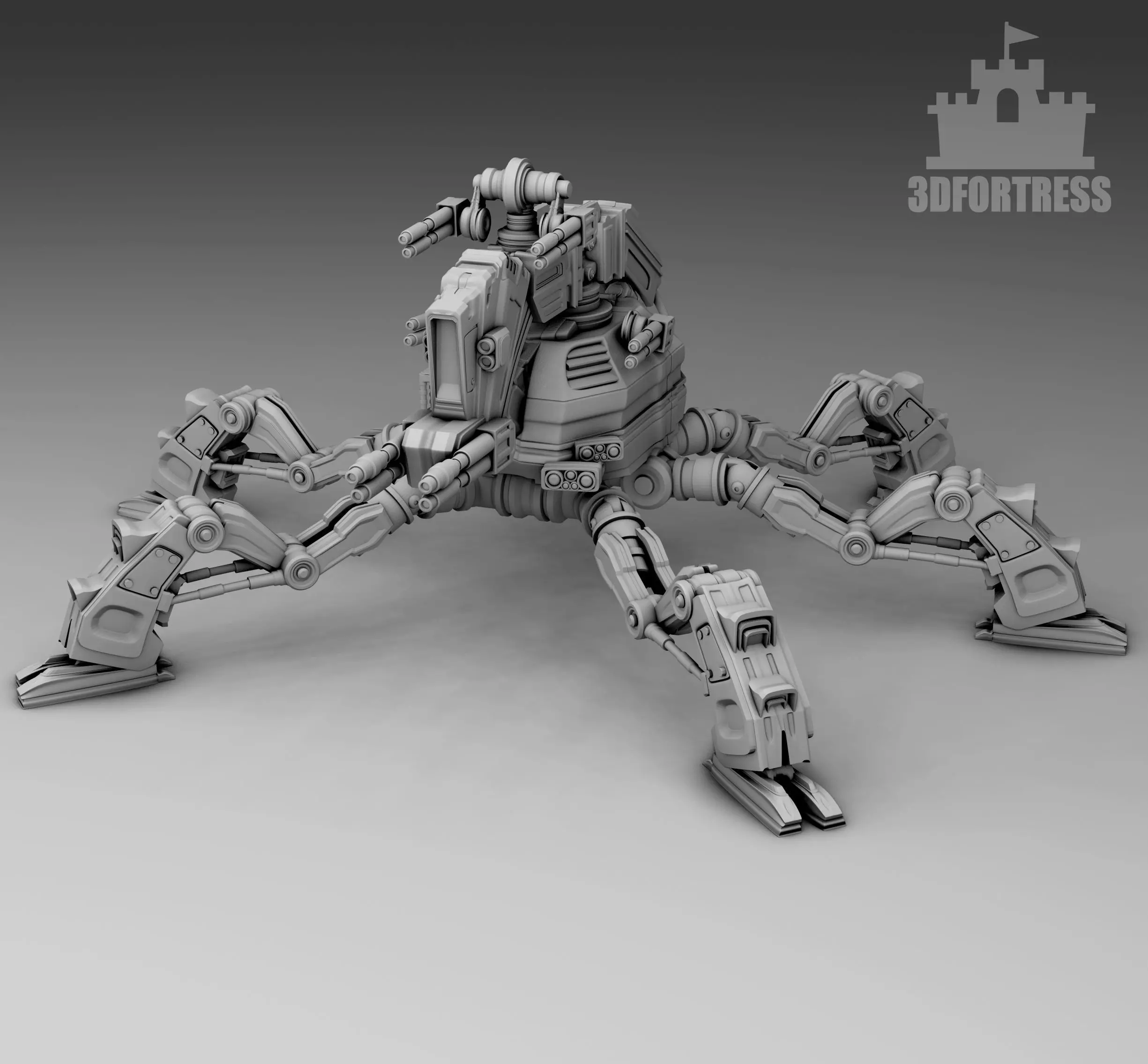  A robot with six legs 3D print model_0