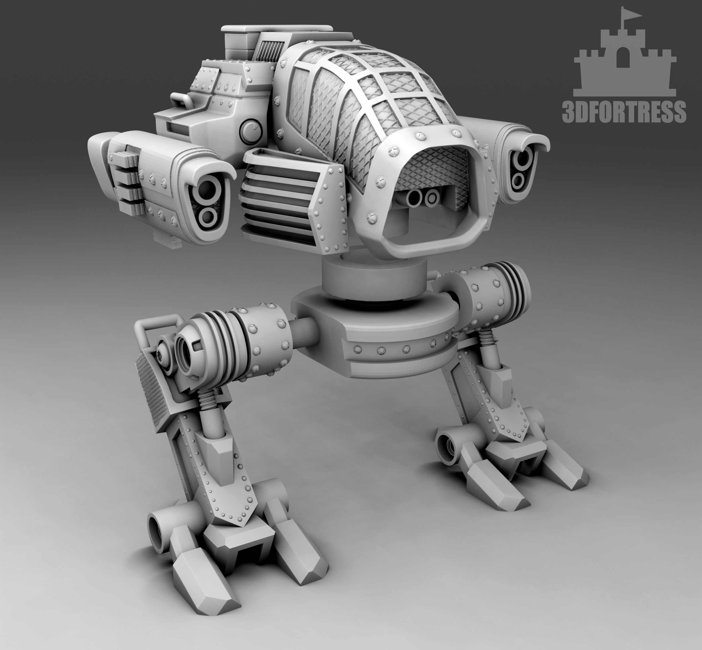 A robot with a cabin 3D print model_3