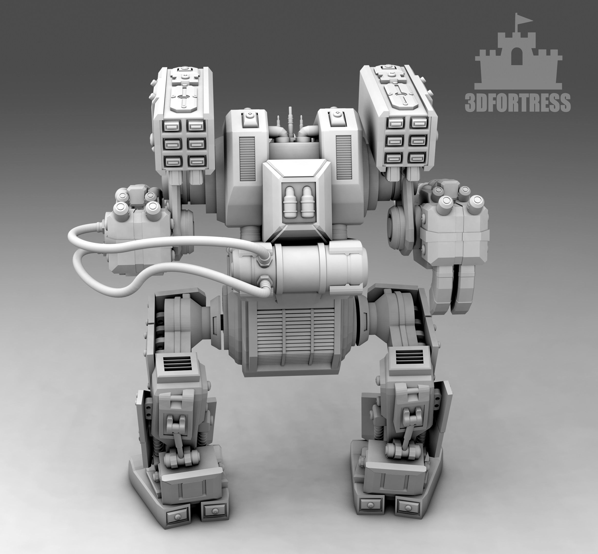A robot with cluster shells 3D print model_1