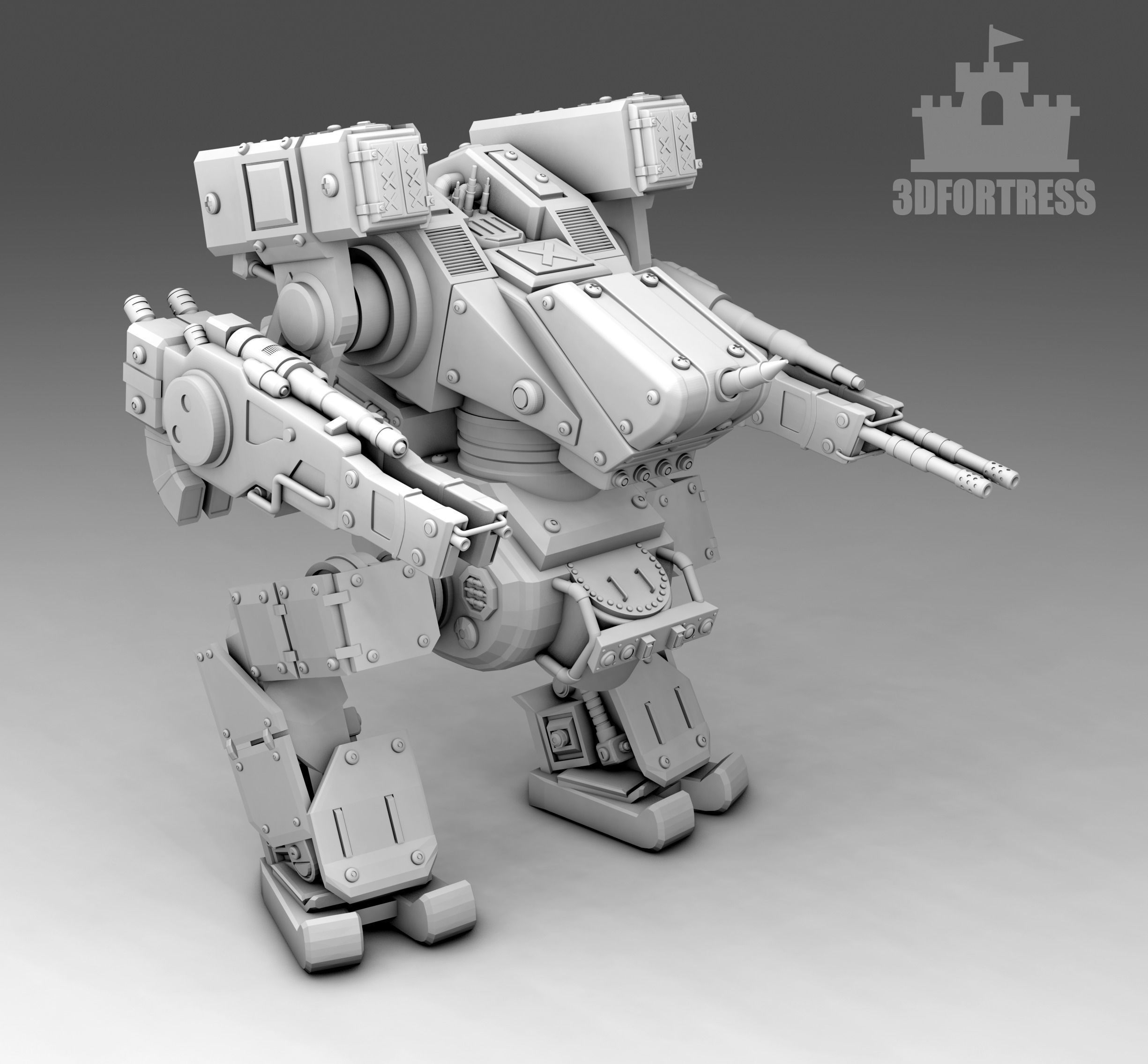 A robot with cluster shells 3D print model_2