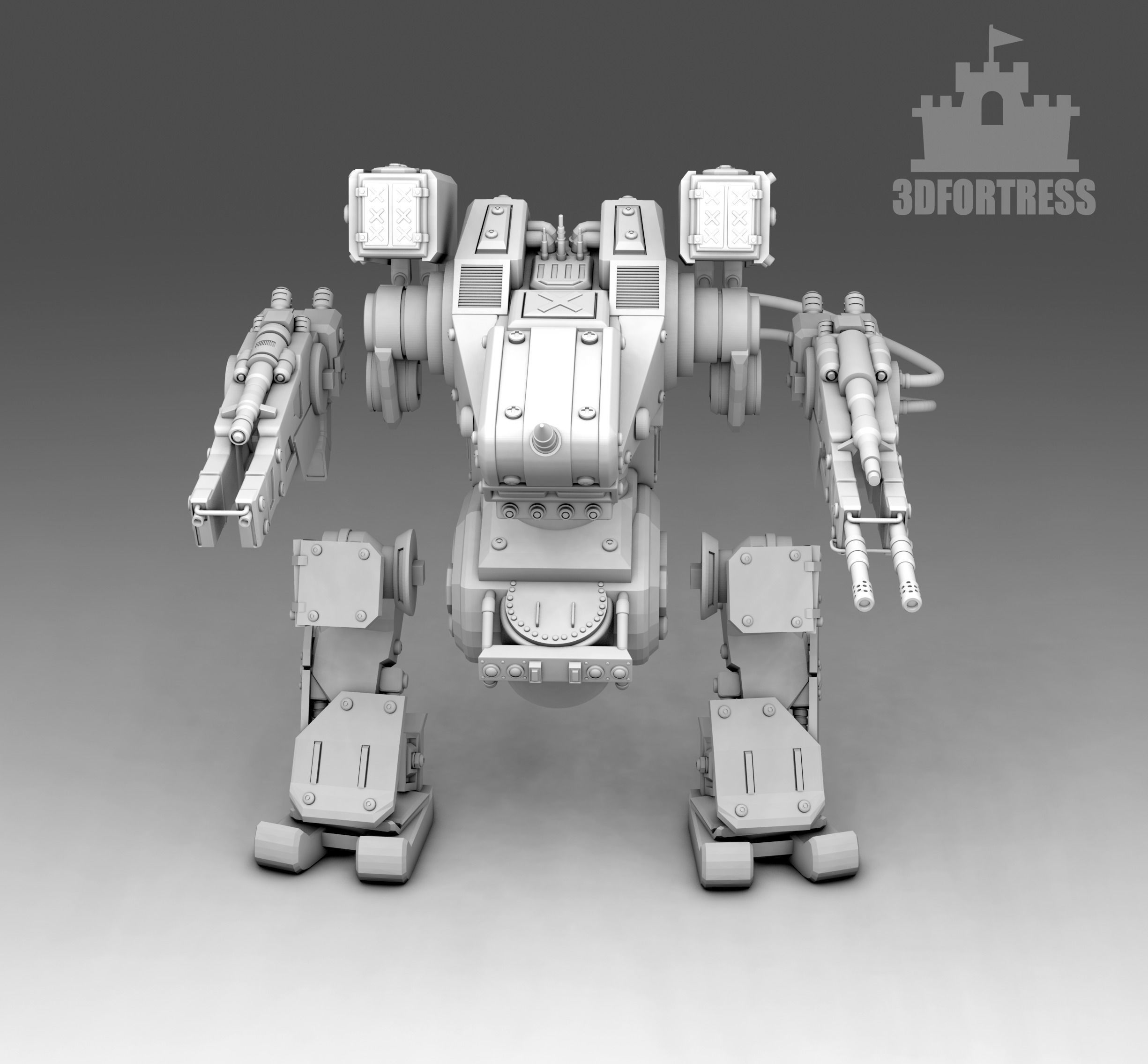 A robot with cluster shells 3D print model_3