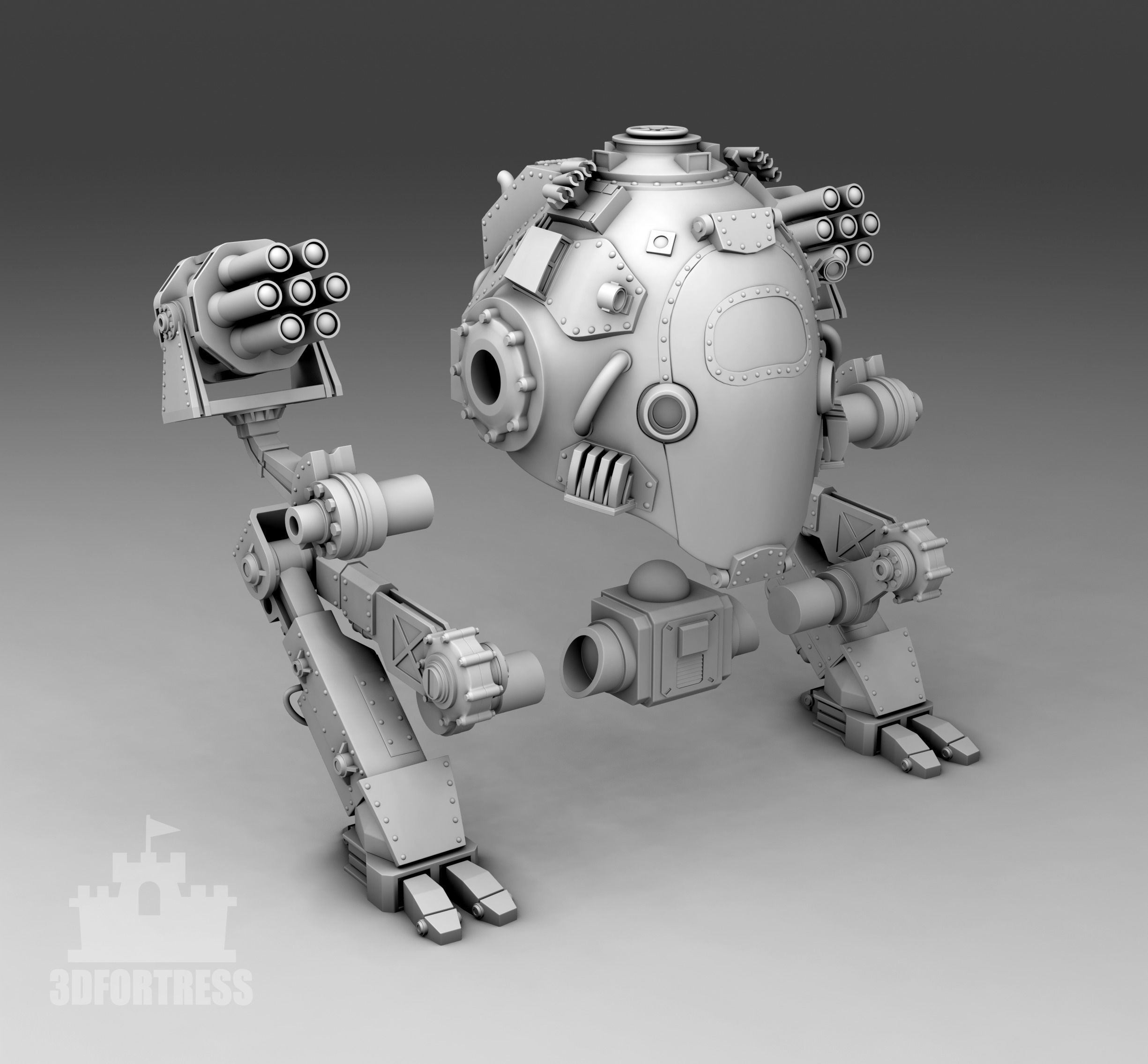  Round Robot 3D print model_2