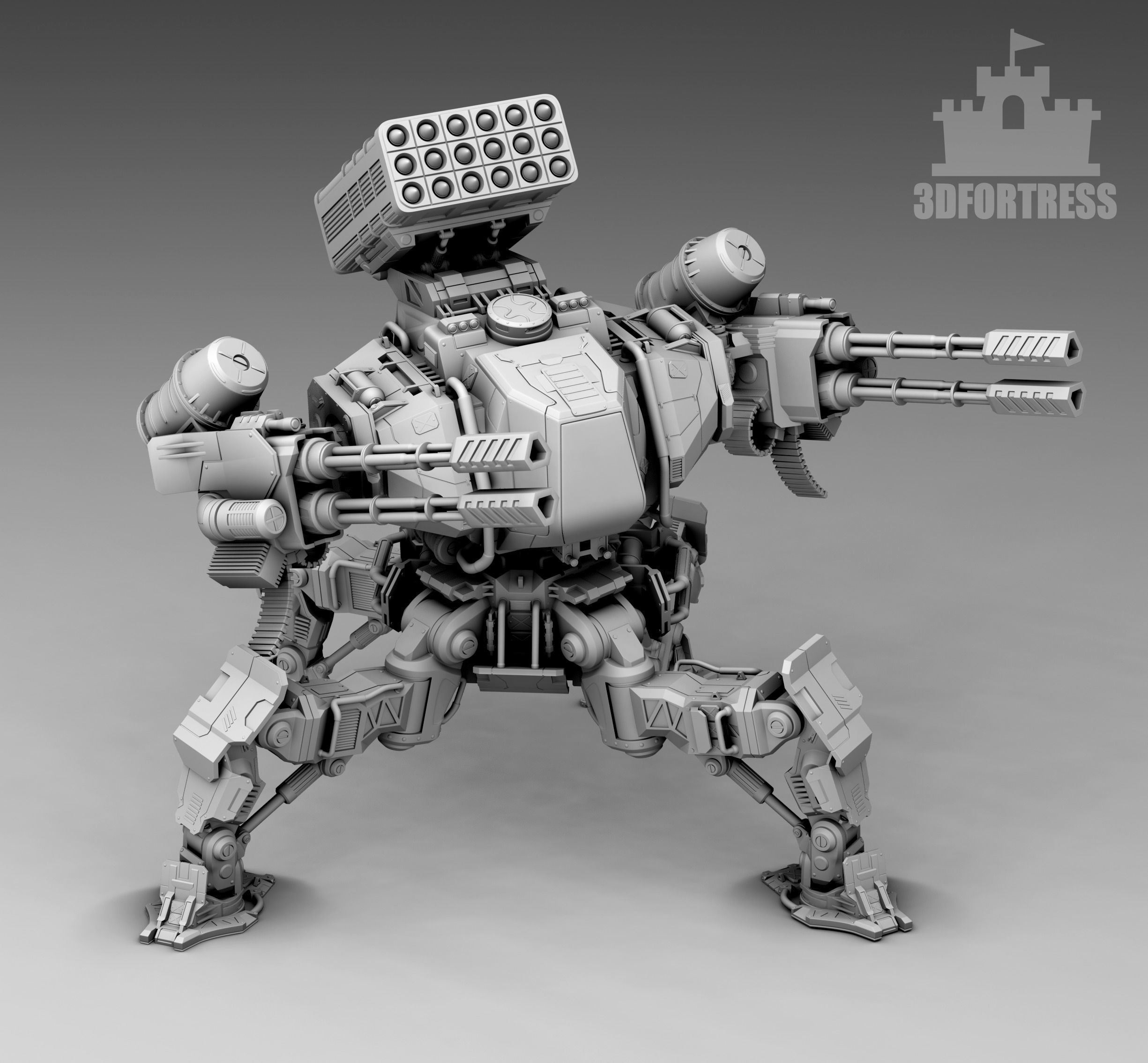 The gunner robot 3D print model_2