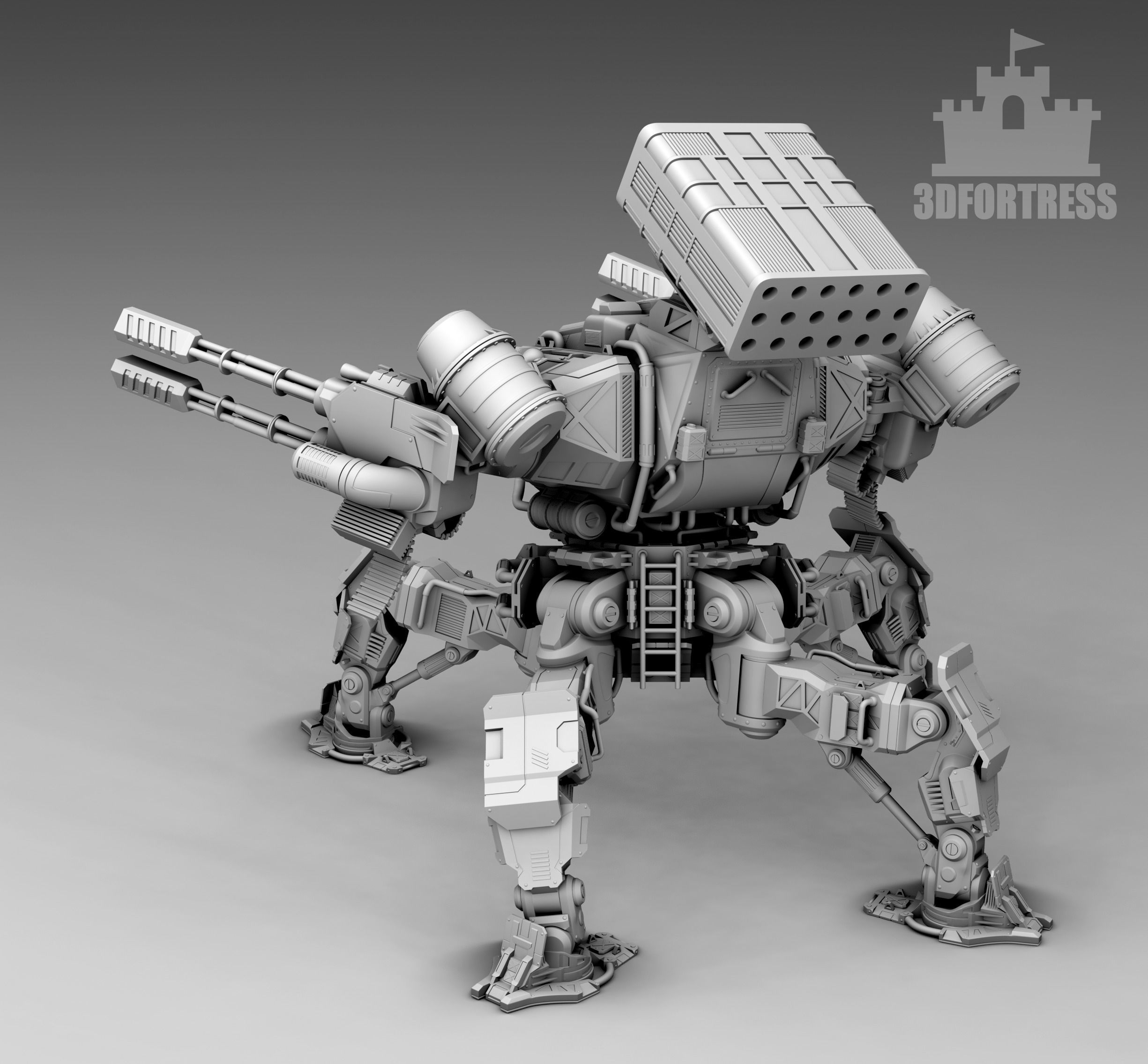 The gunner robot 3D print model_1