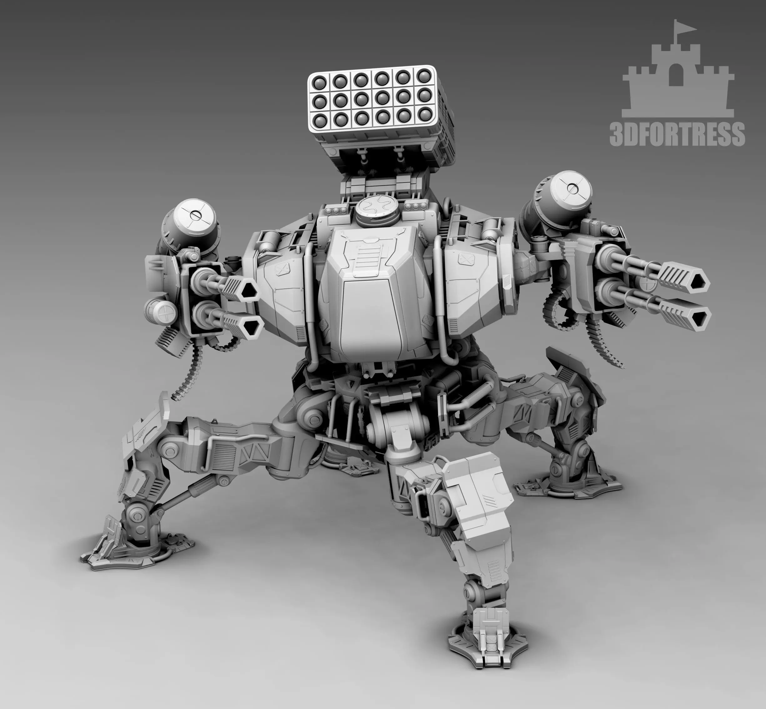 The gunner robot 3D print model_0