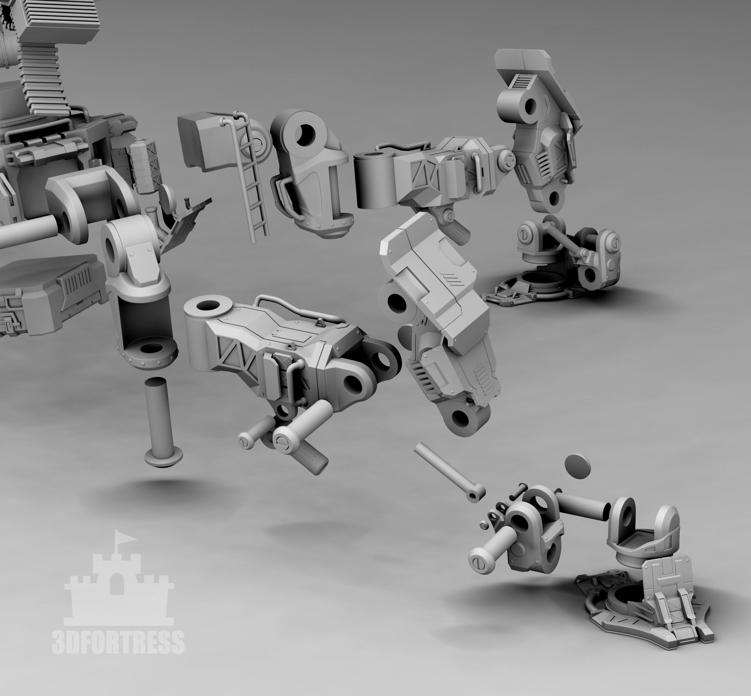 The gunner robot 3D print model_6