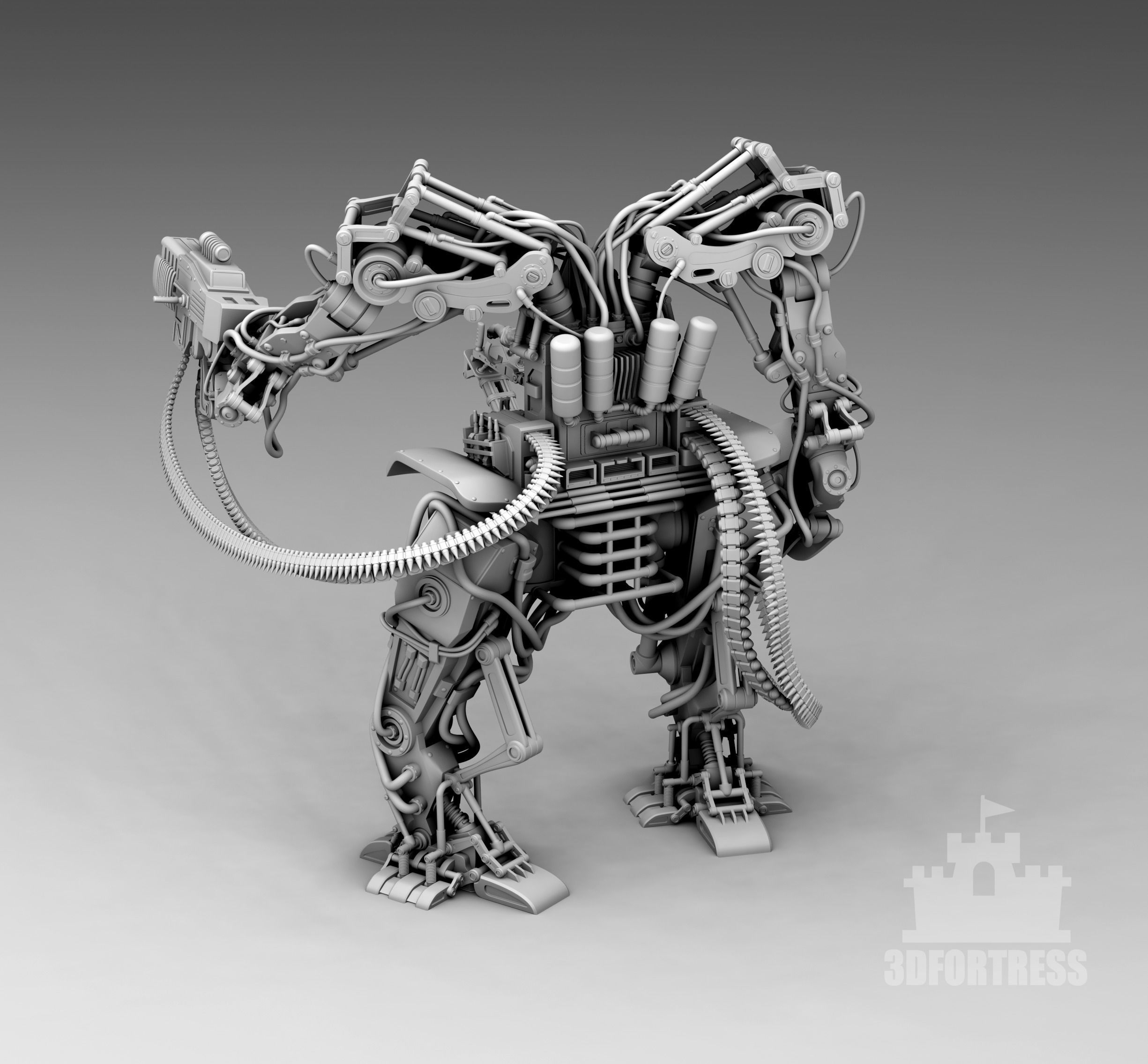  An exoskeleton with machine guns 3D print model_1