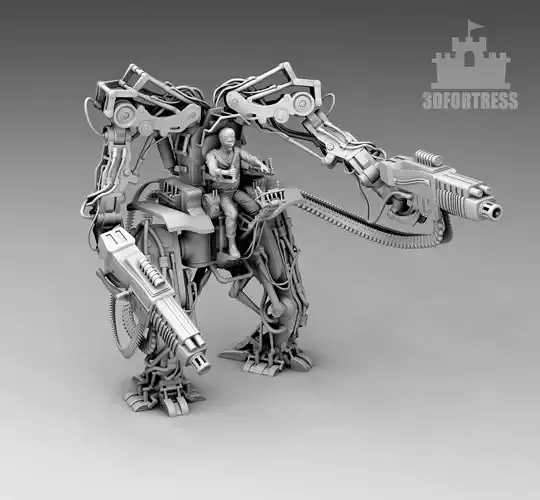  An exoskeleton with machine guns 3D print model