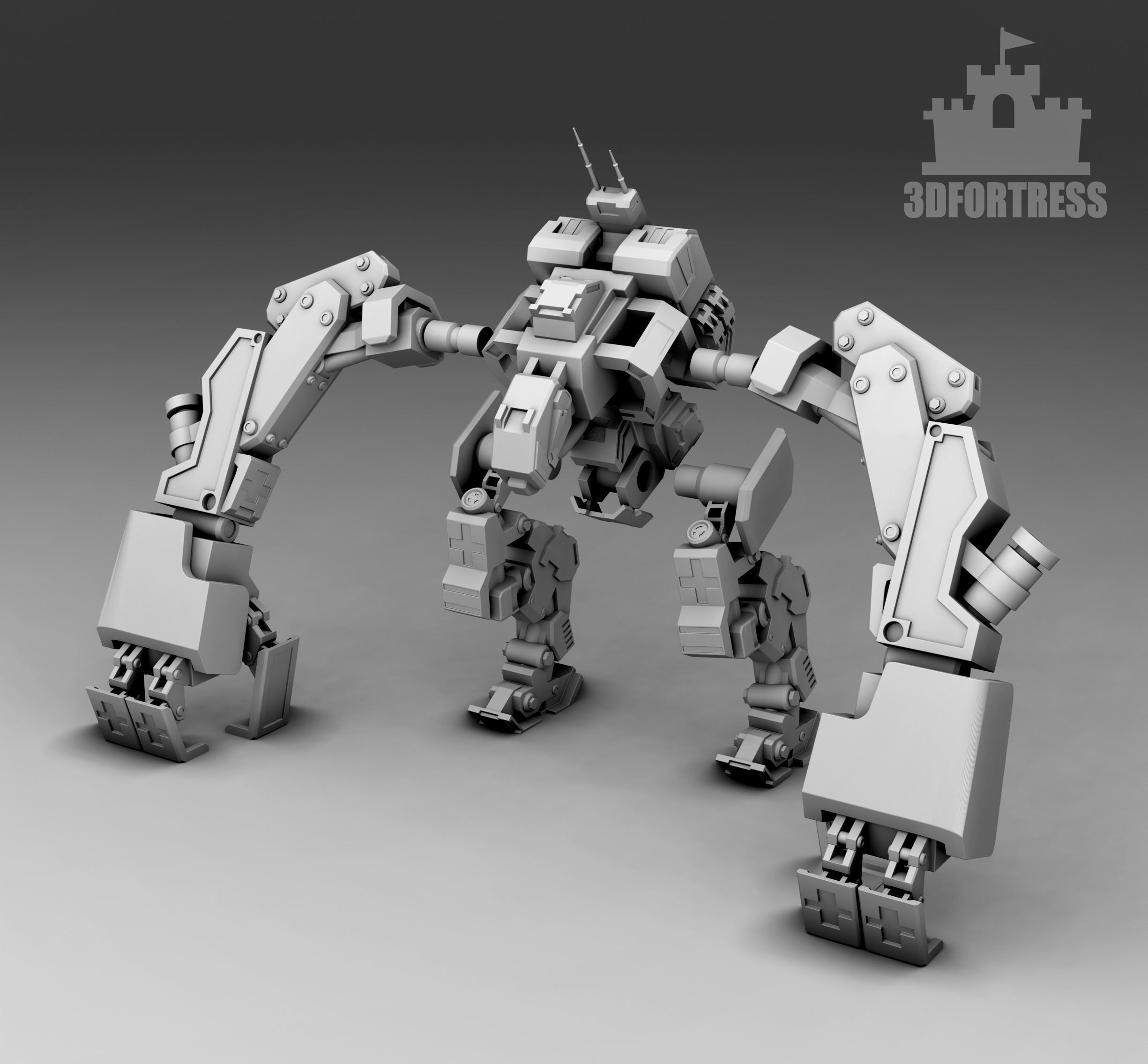 The digger robot 3D print model_2