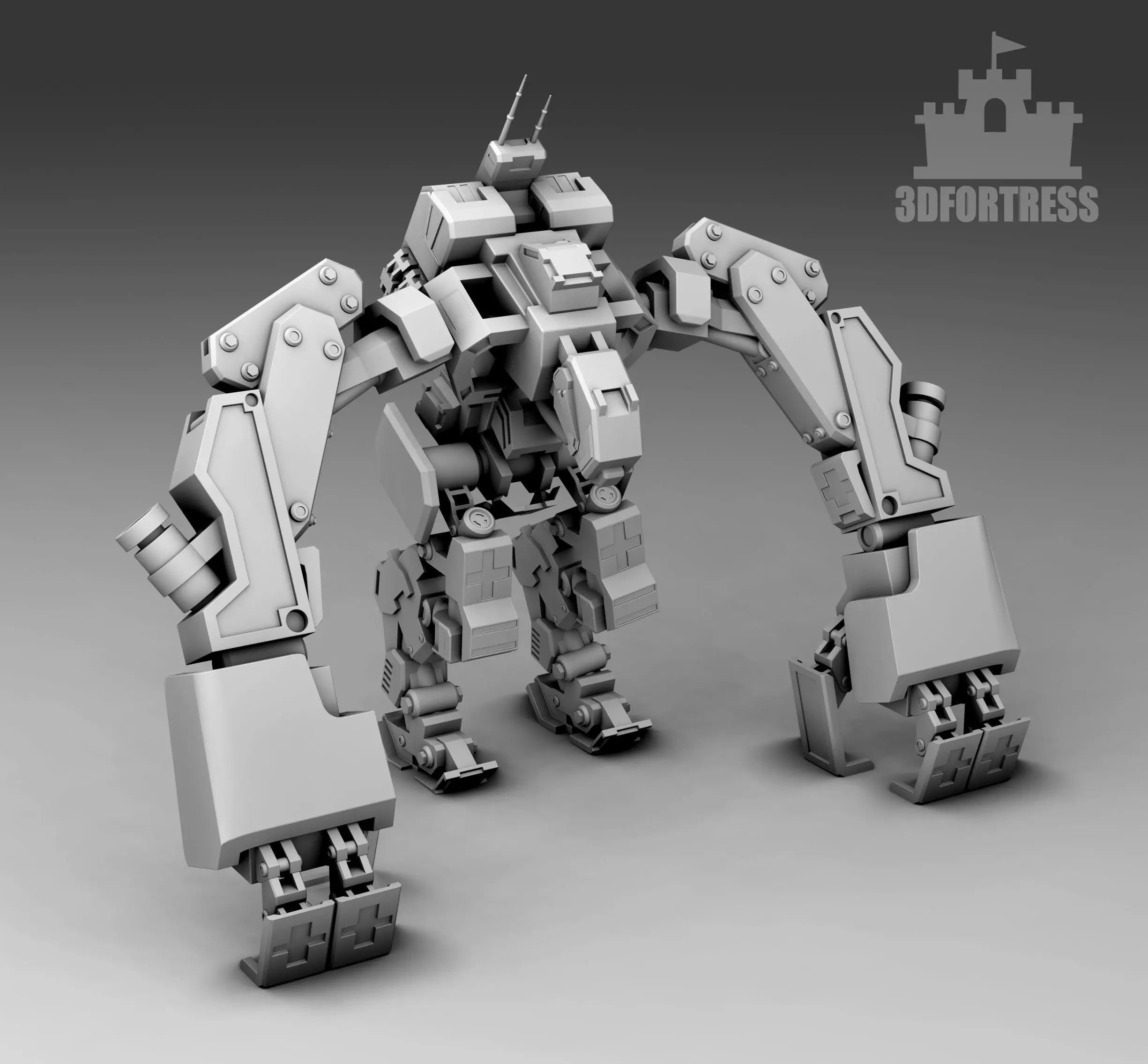 The digger robot 3D print model_0