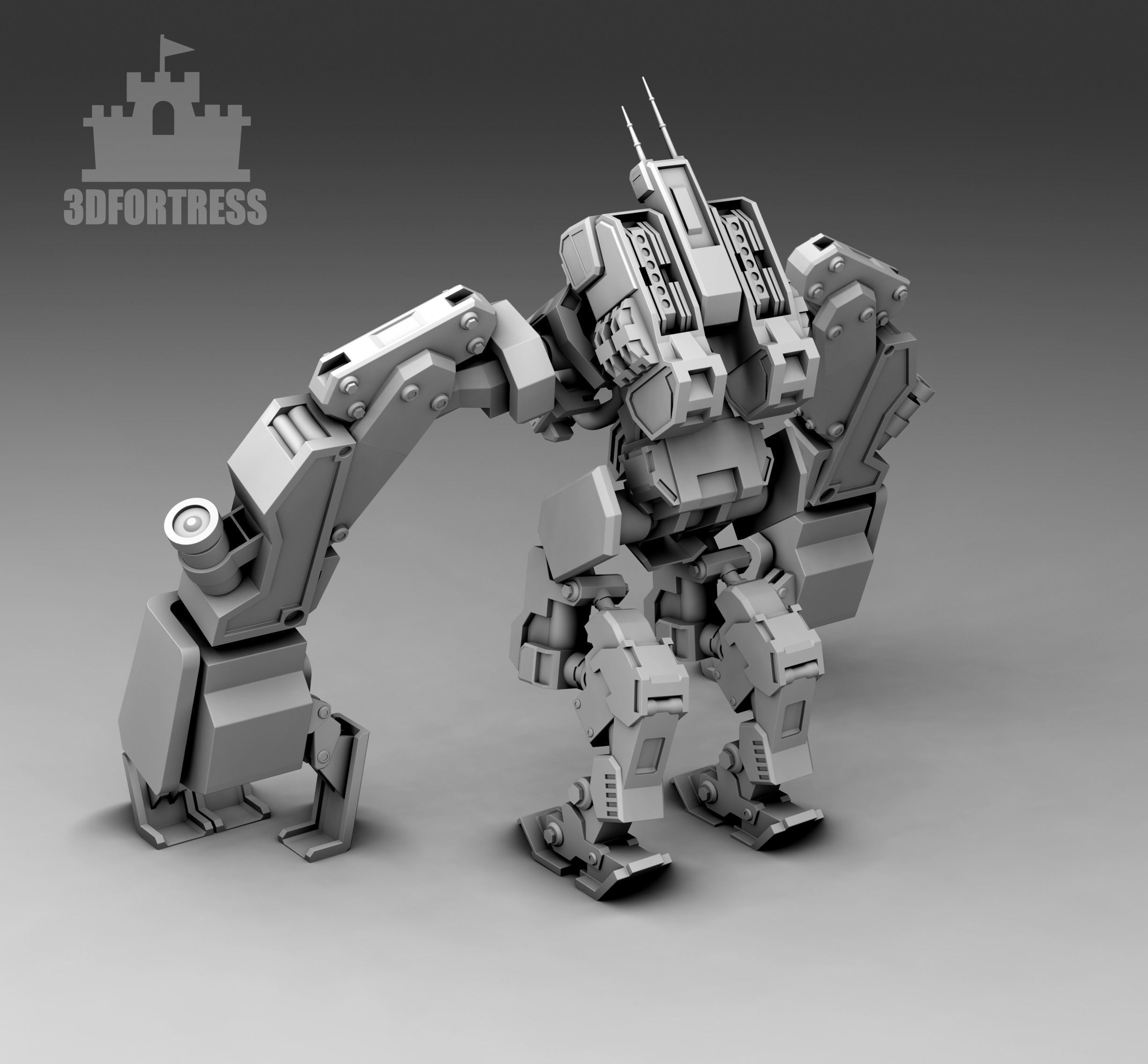 The digger robot 3D print model_1
