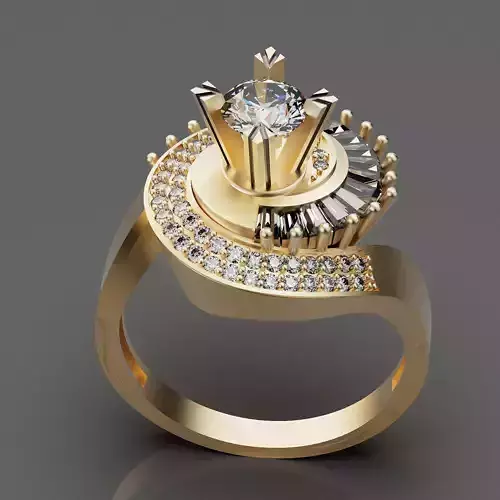 Lux ring silver gold sterling printable jewelry 3D model