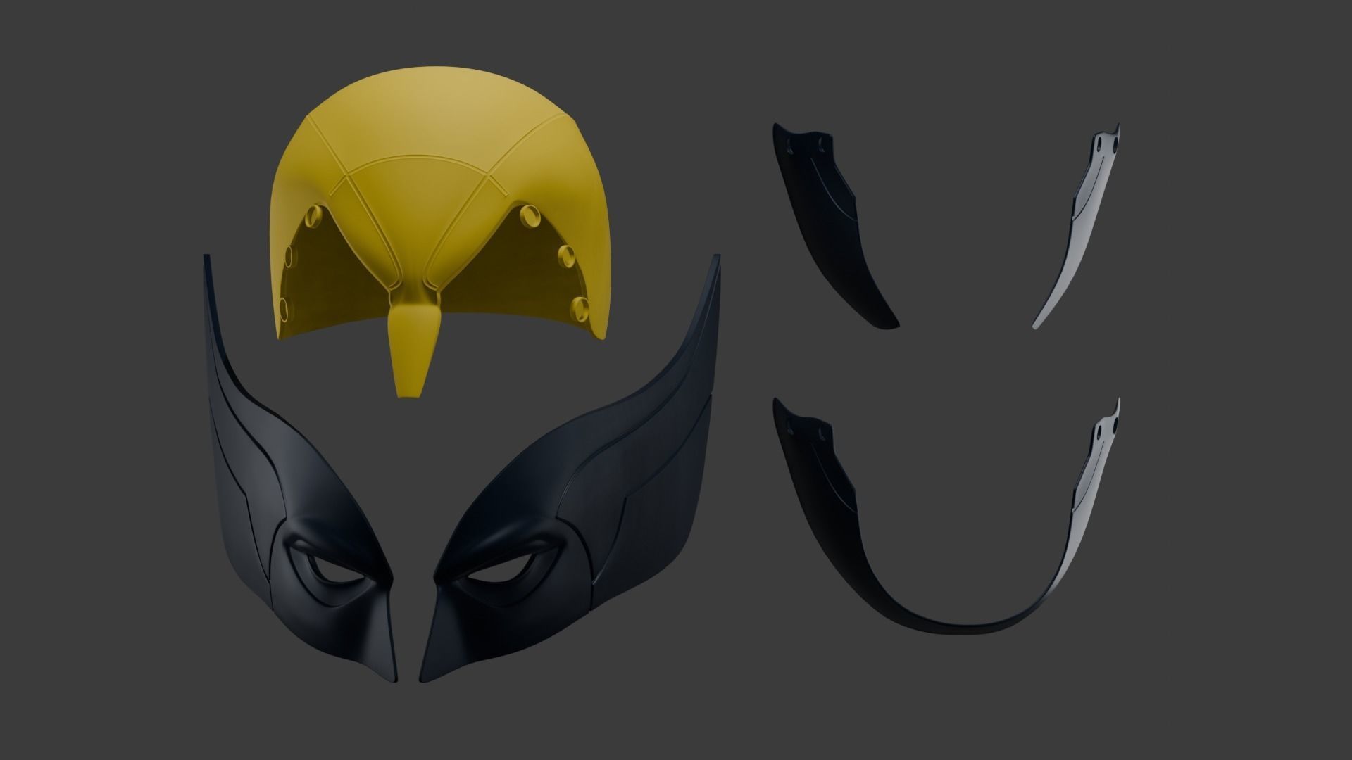 masque wolverine ou casque wolverine ou wolverine helmet 3D print model_6