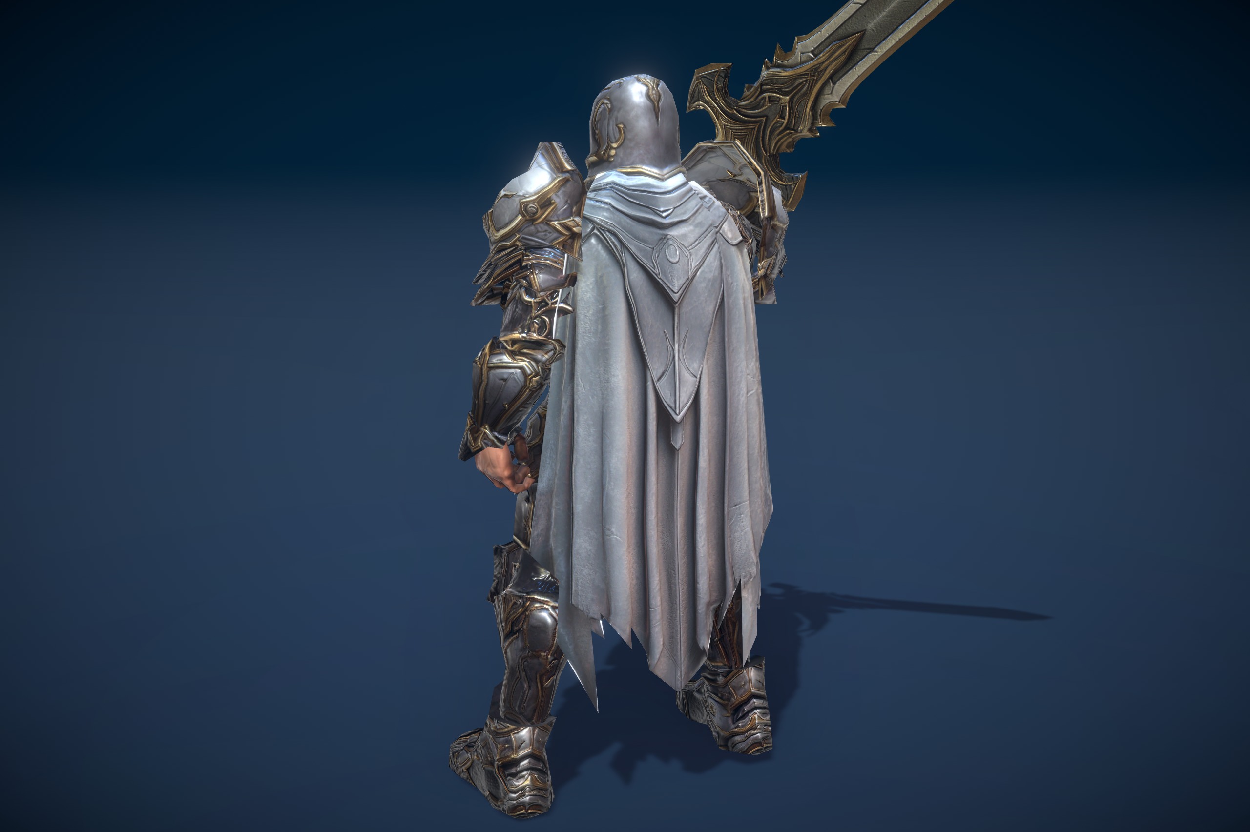 Stylized Human Knight Low-poly 3D model_3