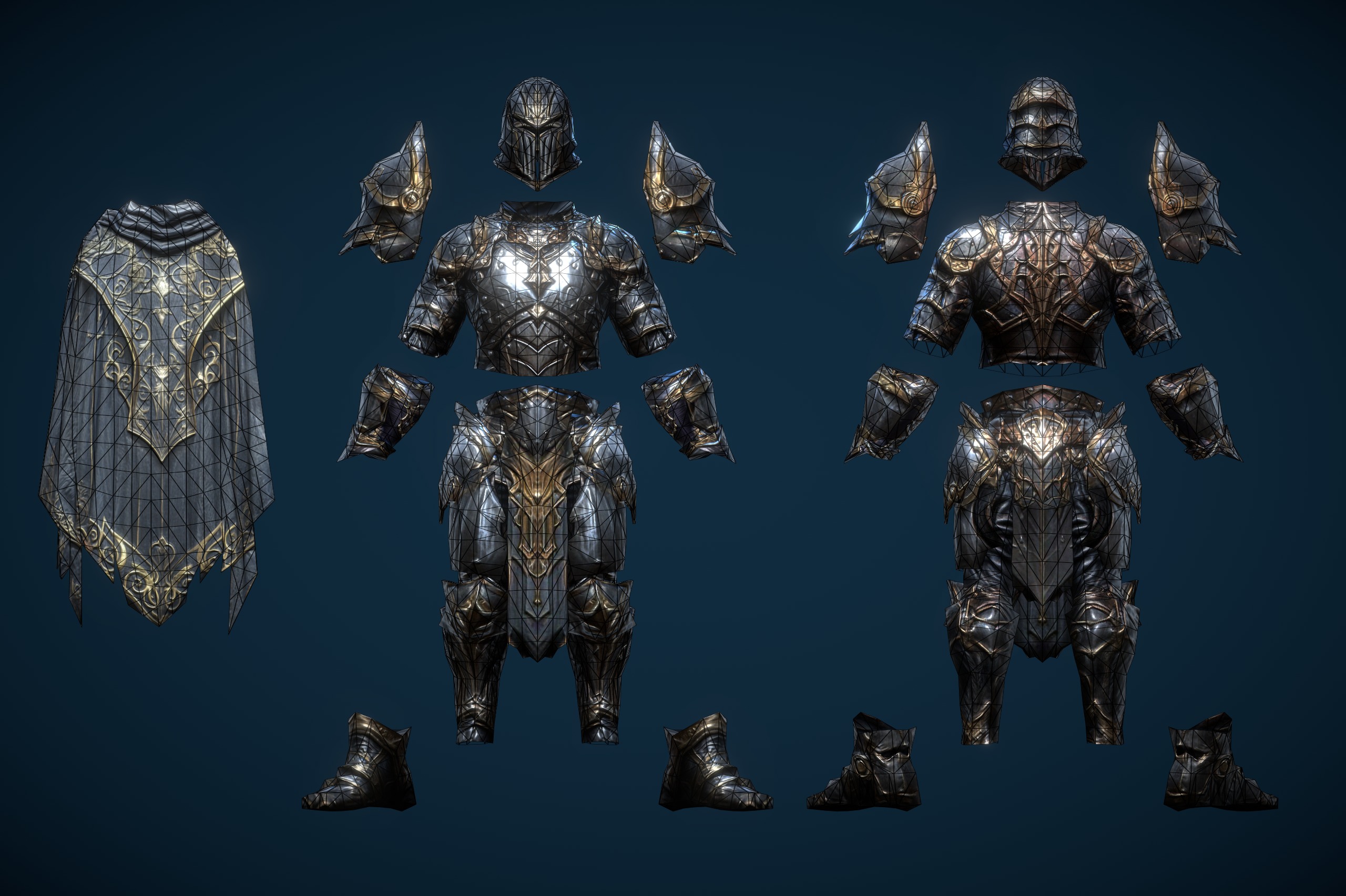 Stylized Human Knight Low-poly 3D model_8