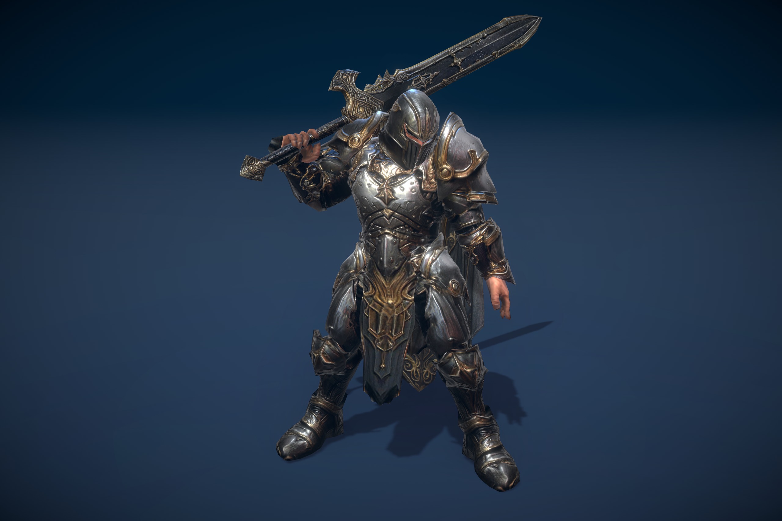 Stylized Human Knight Low-poly 3D model_2