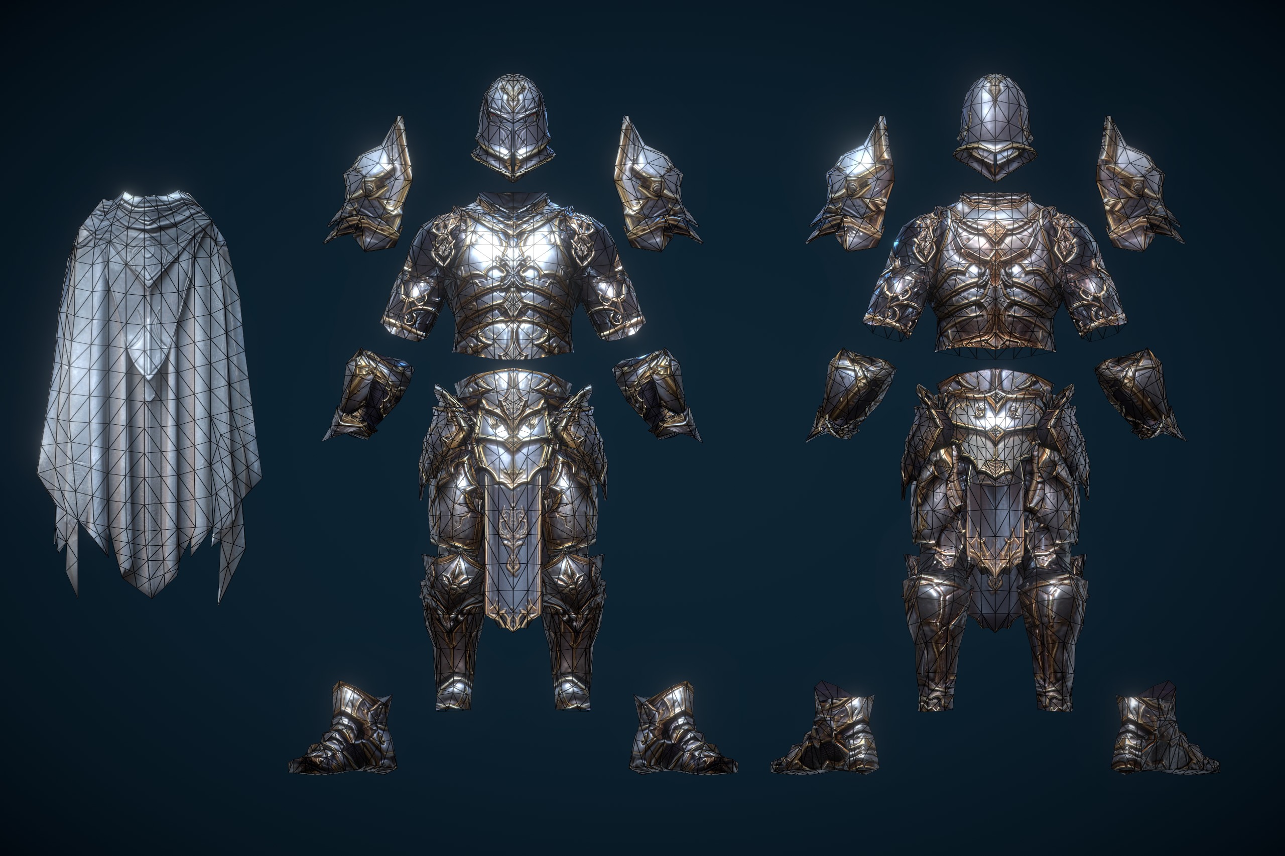 Stylized Human Knight Low-poly 3D model_10