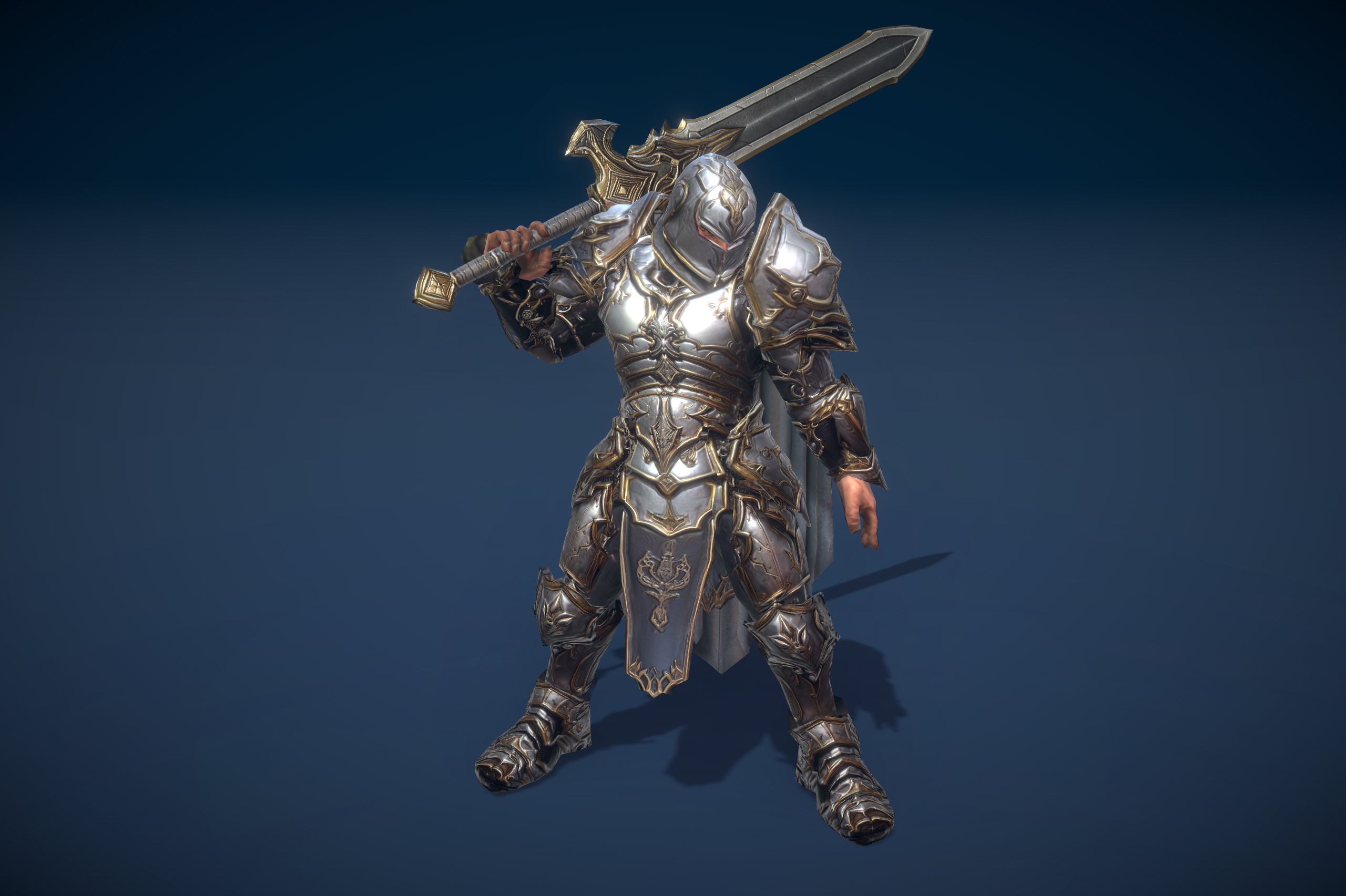 Stylized Human Knight Low-poly 3D model_1