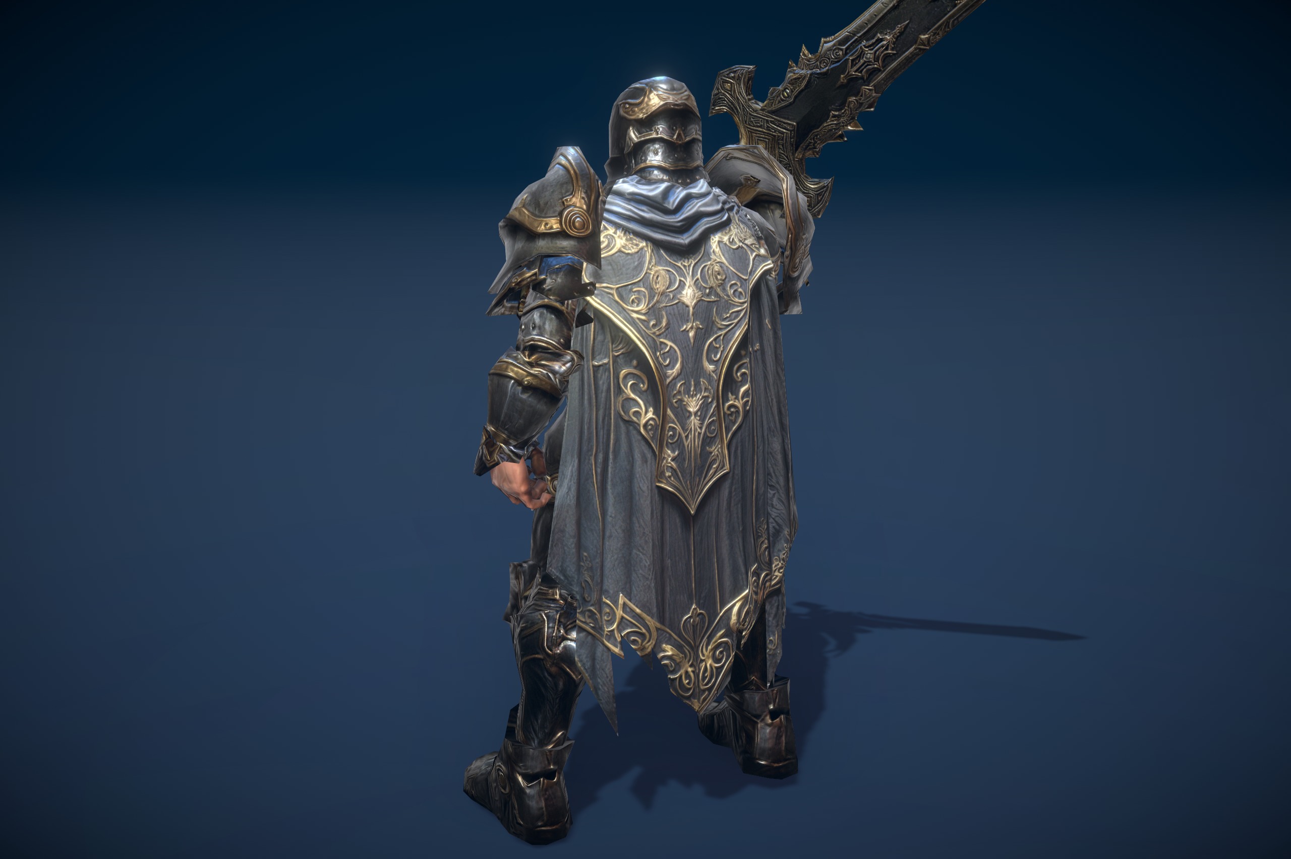 Stylized Human Knight Low-poly 3D model_4