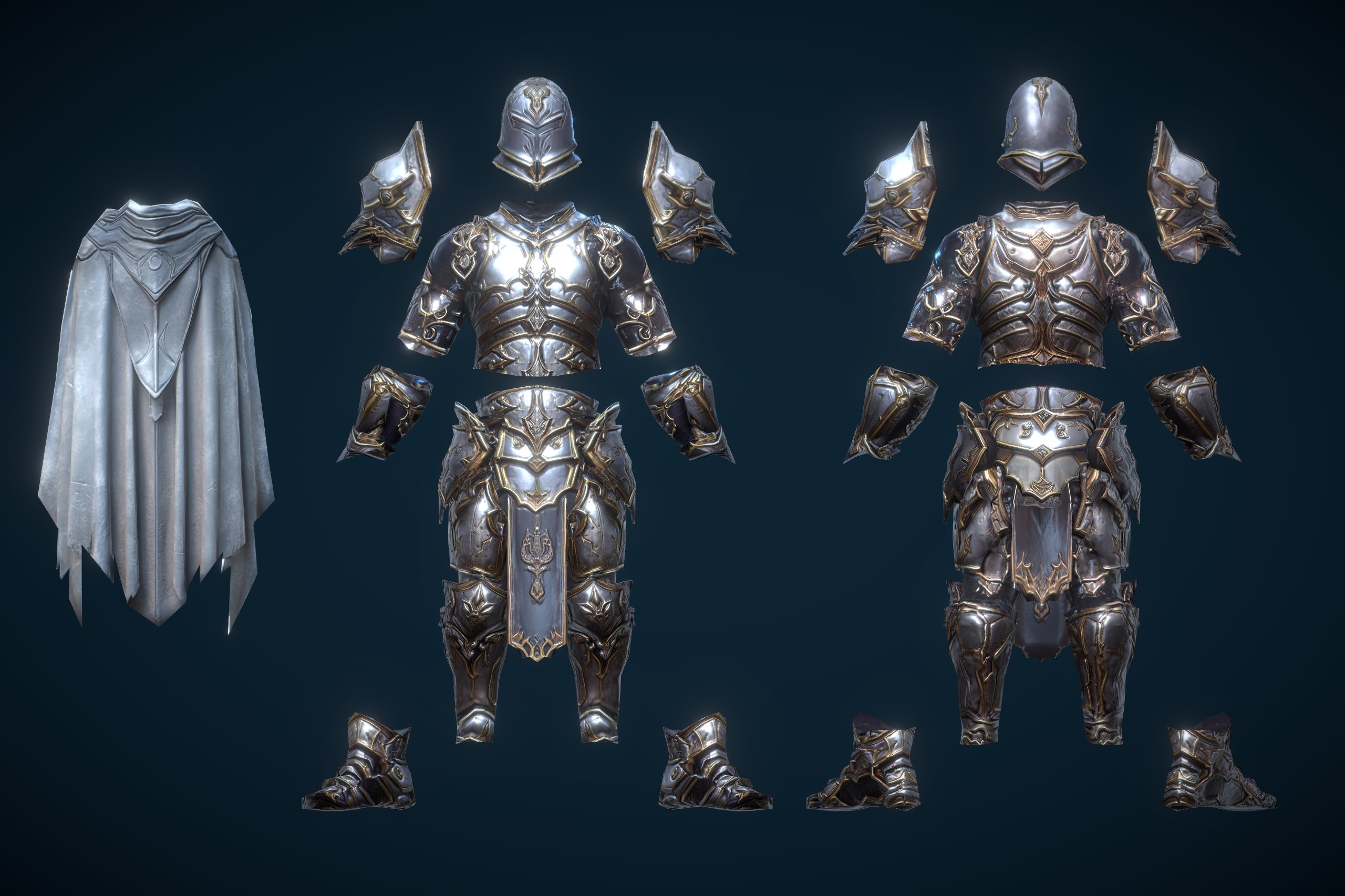 Stylized Human Knight Low-poly 3D model_9