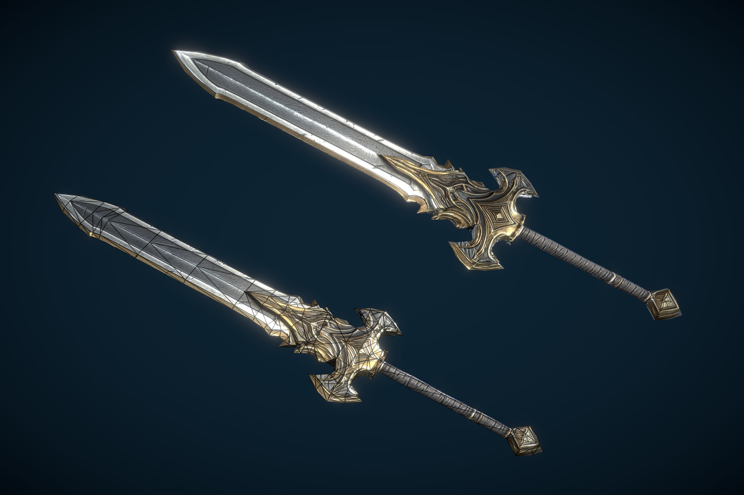 Stylized Human Knight Low-poly 3D model_12