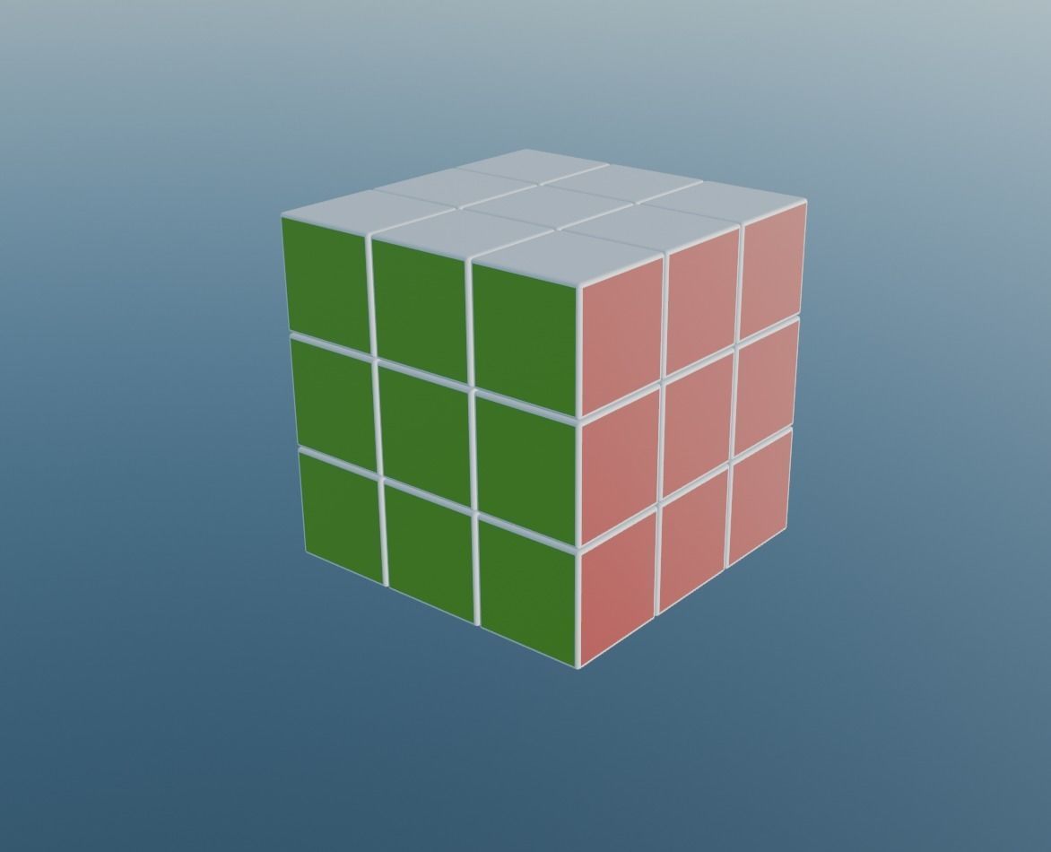 rubics cube Low-poly 3D model_1