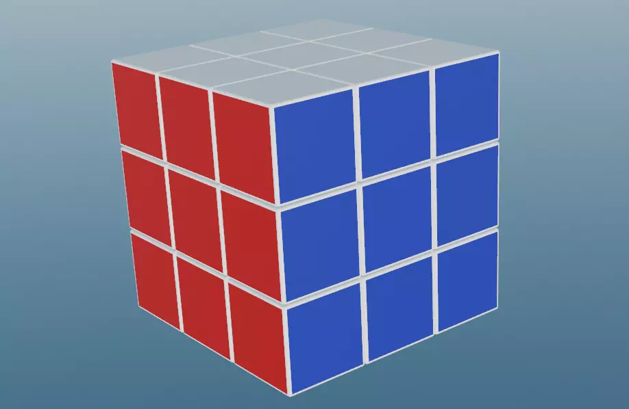 rubics cube Low-poly 3D model_0