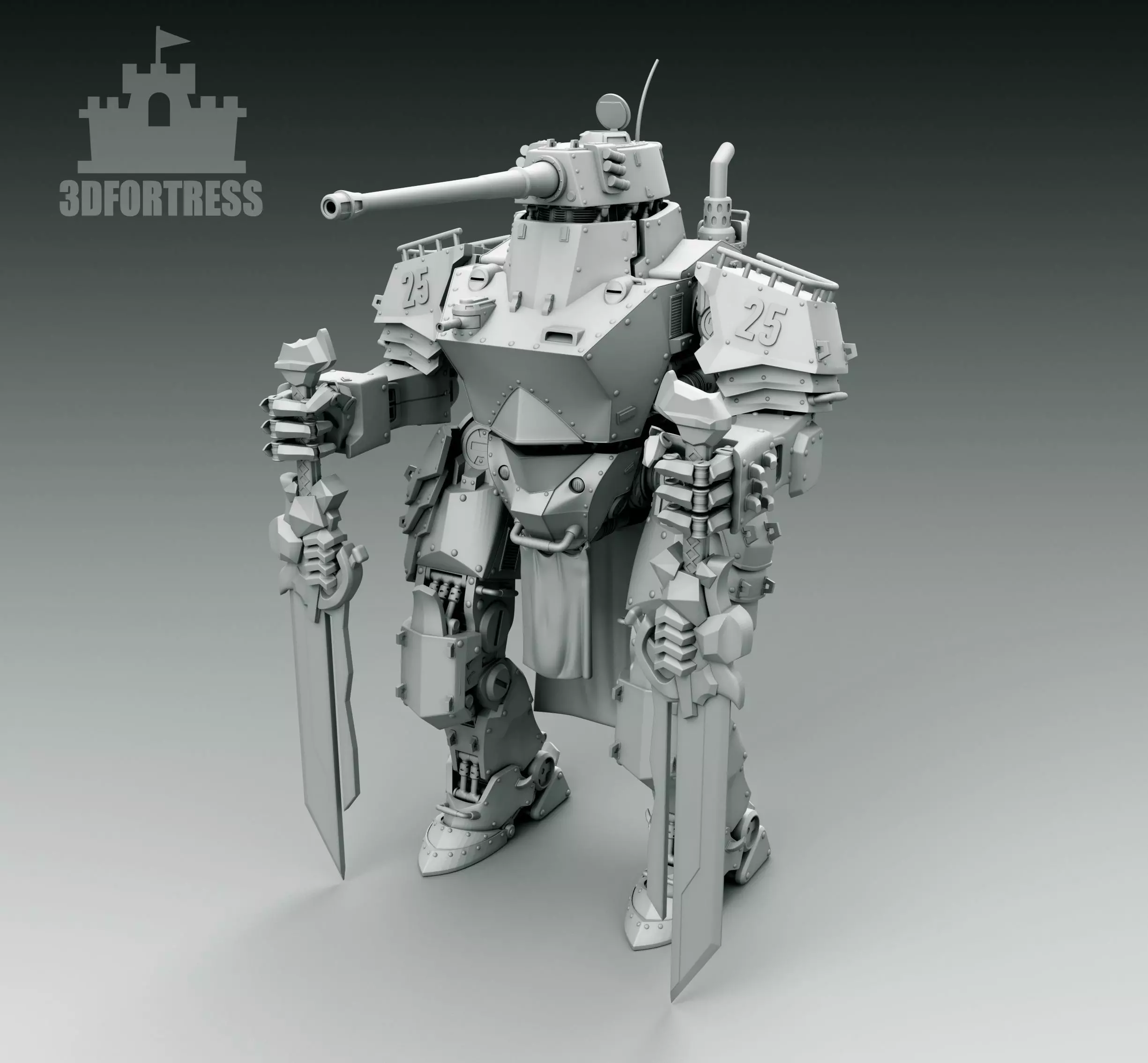  Robot Swordsman 3D print model_0