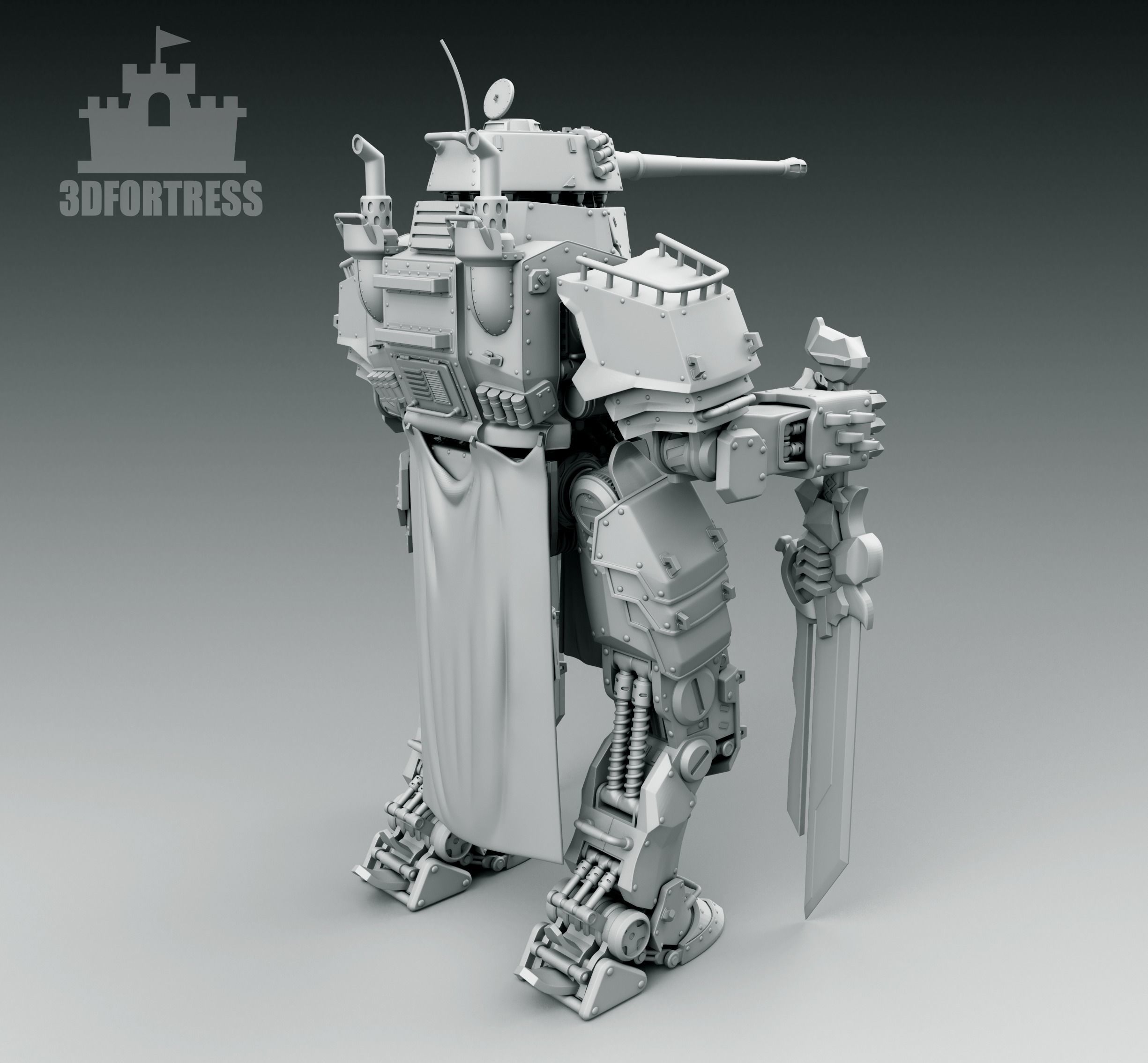  Robot Swordsman 3D print model_1