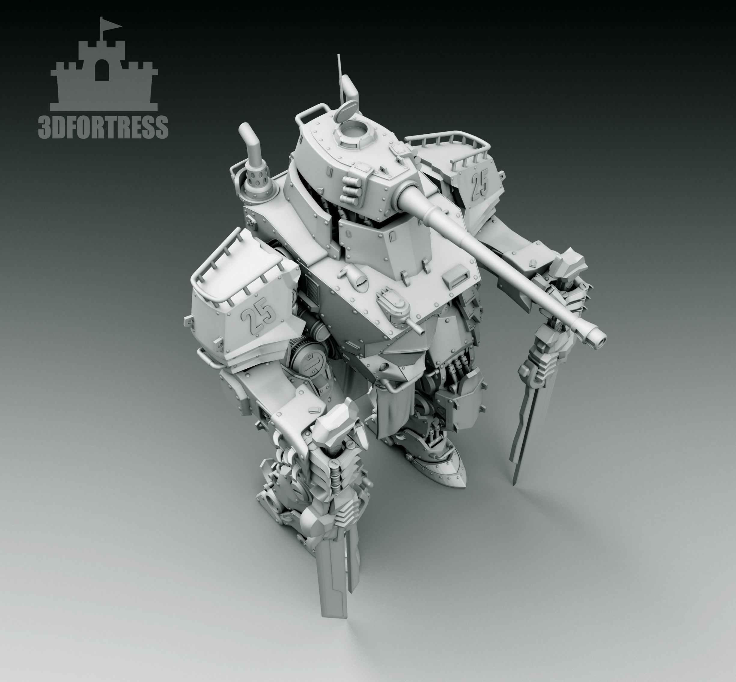  Robot Swordsman 3D print model_2