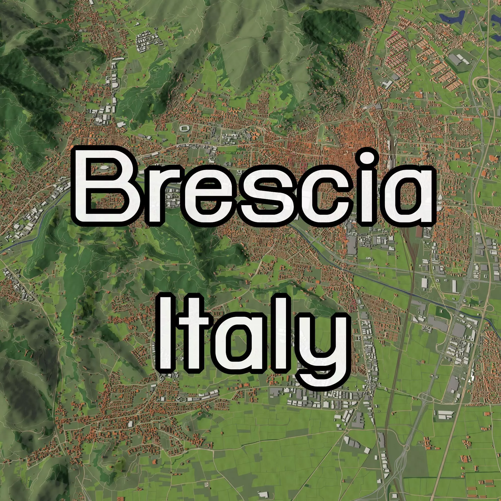 Brescia Italy - city and urban 3D model