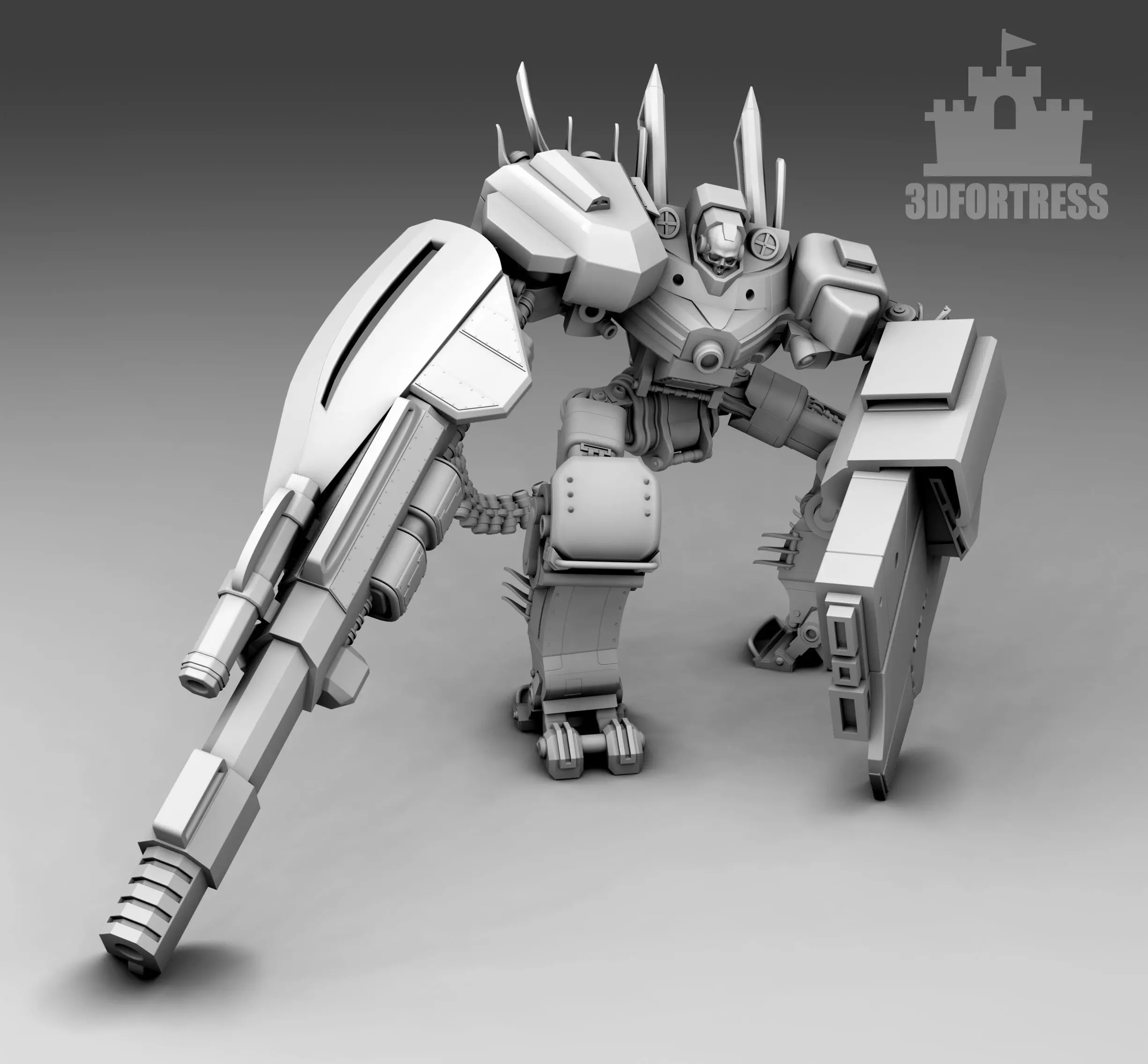  A robot with a shield 3D print model_0