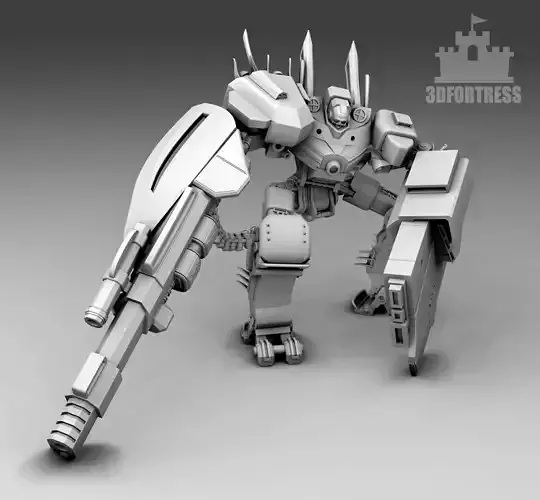  A robot with a shield 3D print model