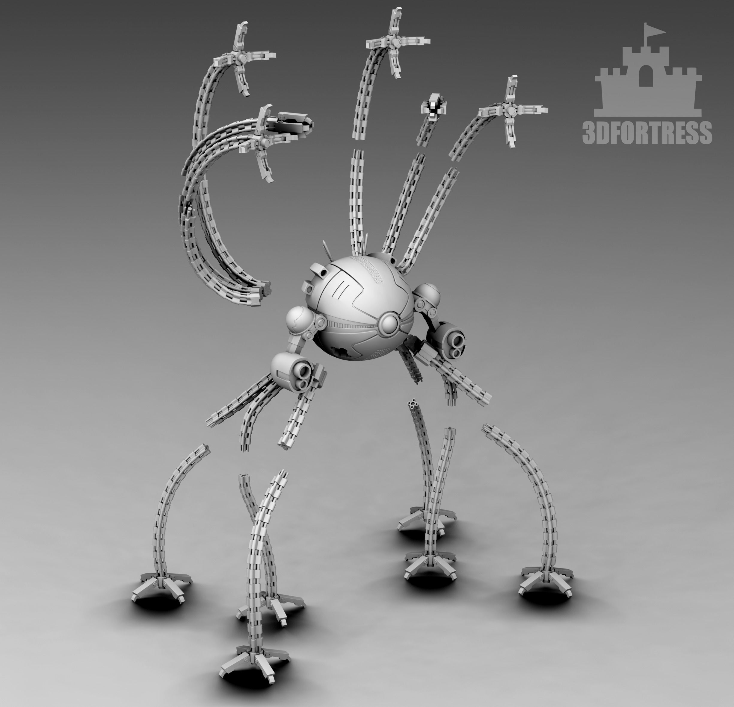  The Octopus robot 3D print model_2
