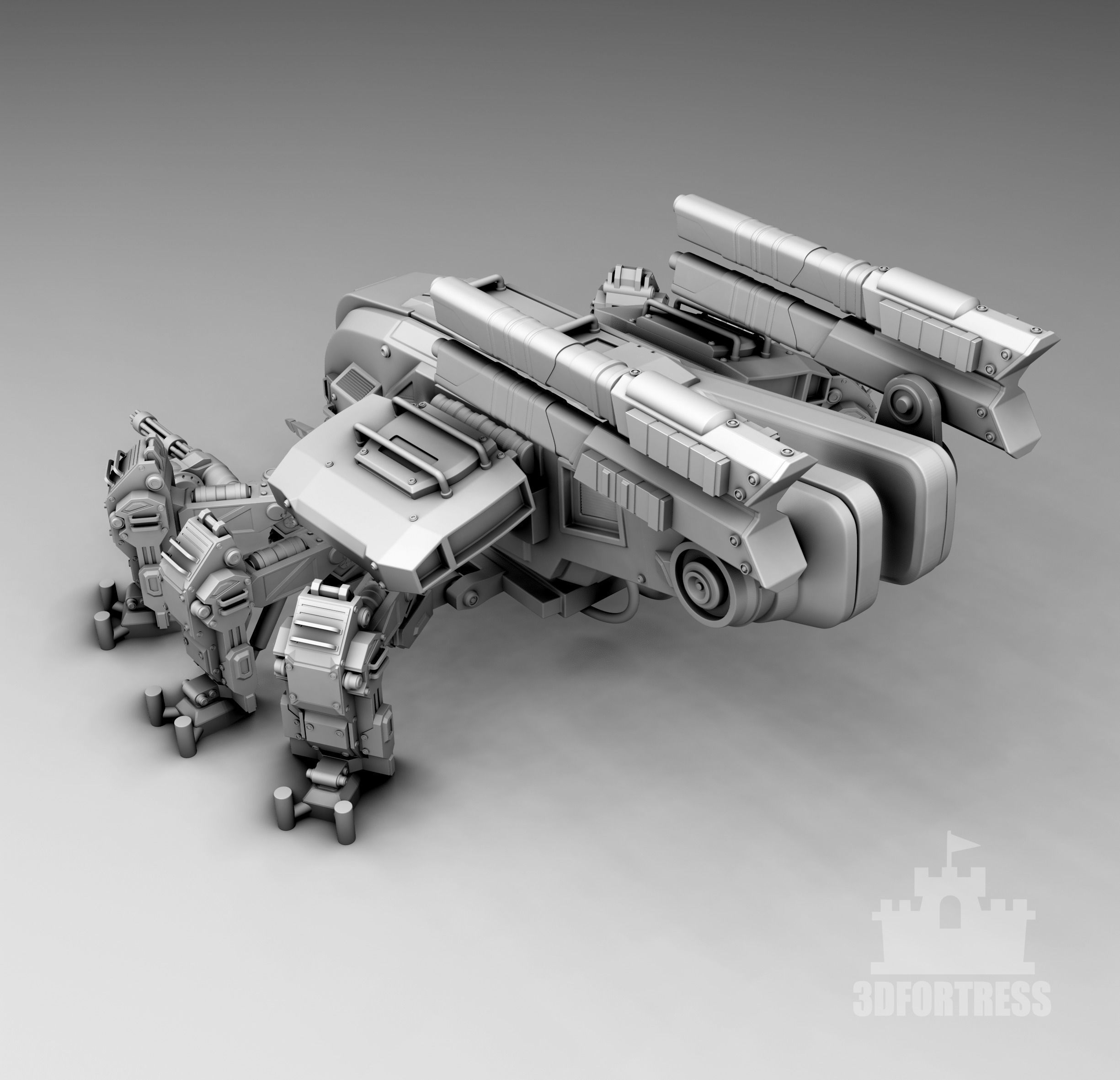  A six-legged robot 3D print model_1