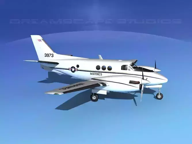 Beechcraft C-6 King Air V02 USAF 3D model
