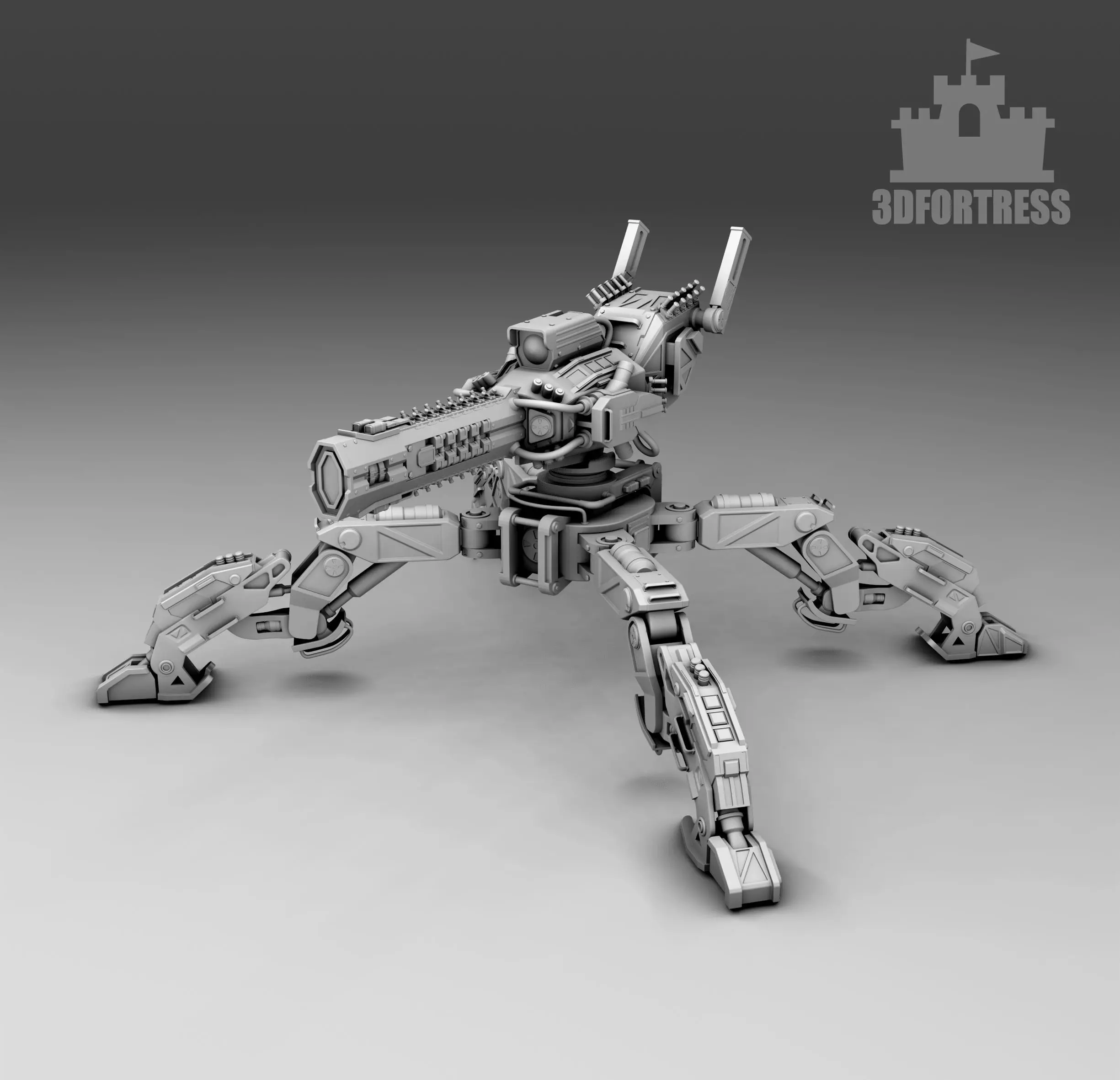  Robot with powerful weapons 3D print model_0