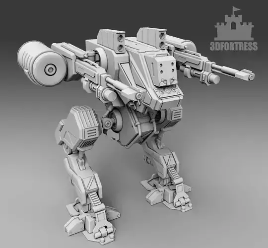  Robot with large-caliber weapons 3D print model