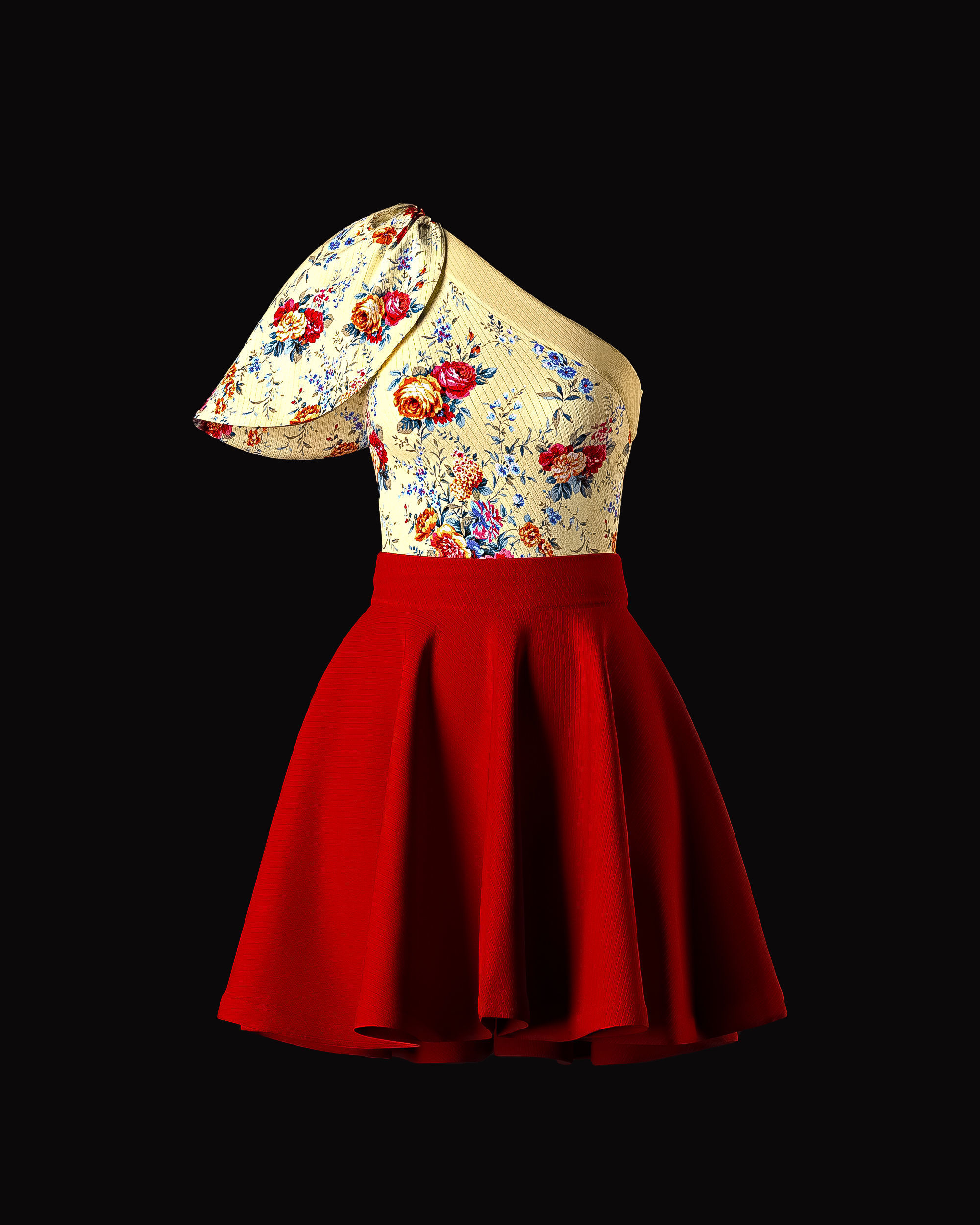 Crop top and Skirt 3D model_8