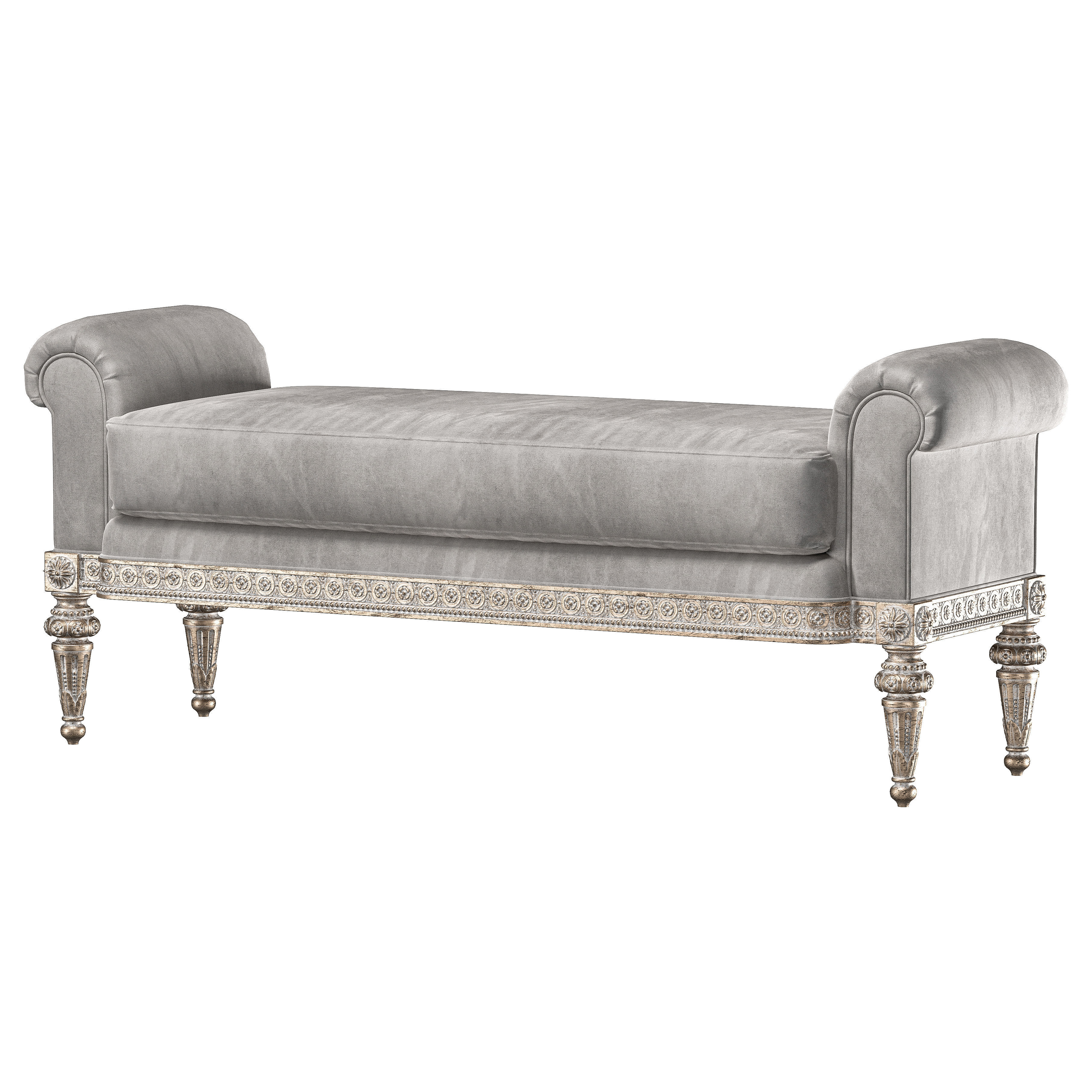 theodore alexander fontenay bench and pouf 3D model_2