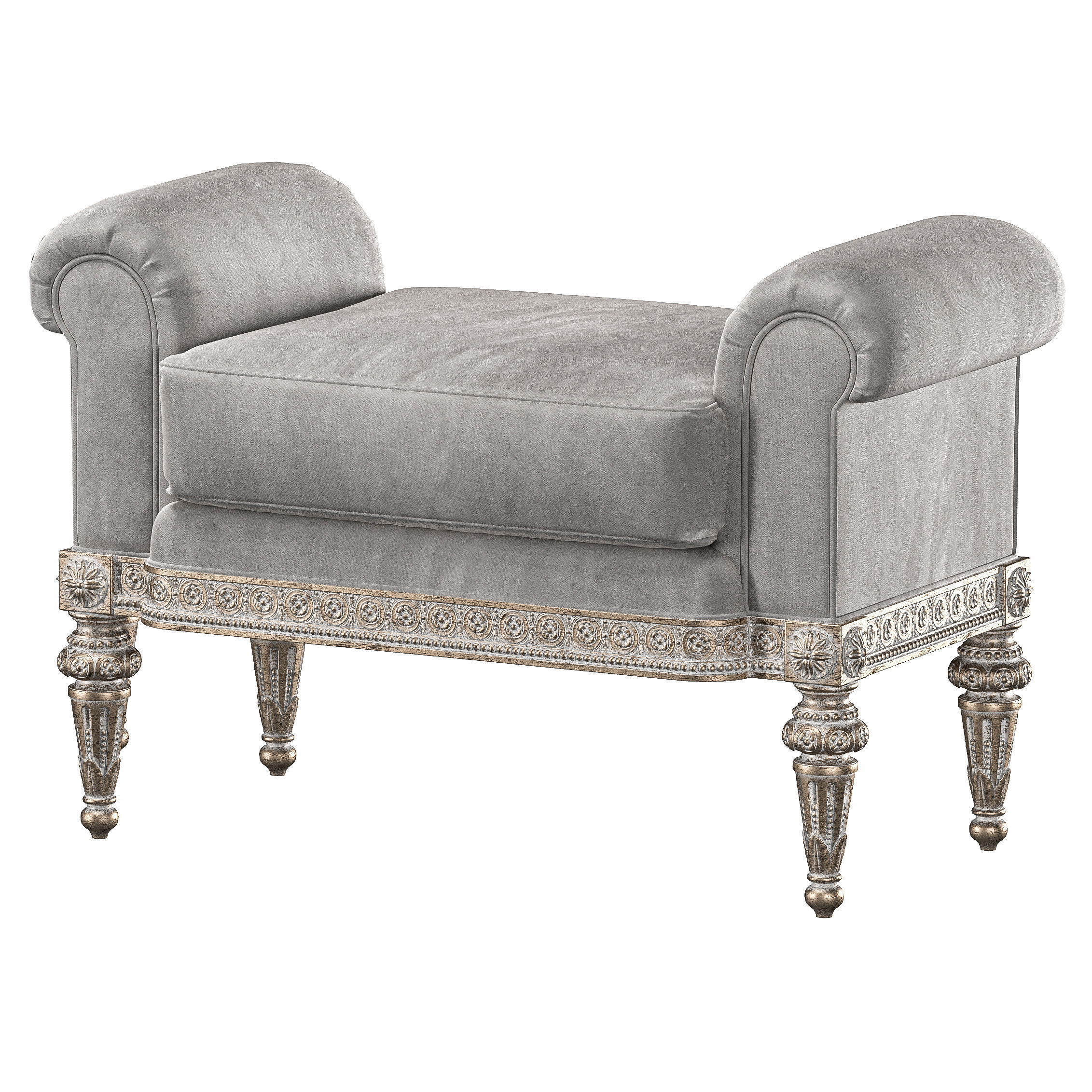 theodore alexander fontenay bench and pouf 3D model_3