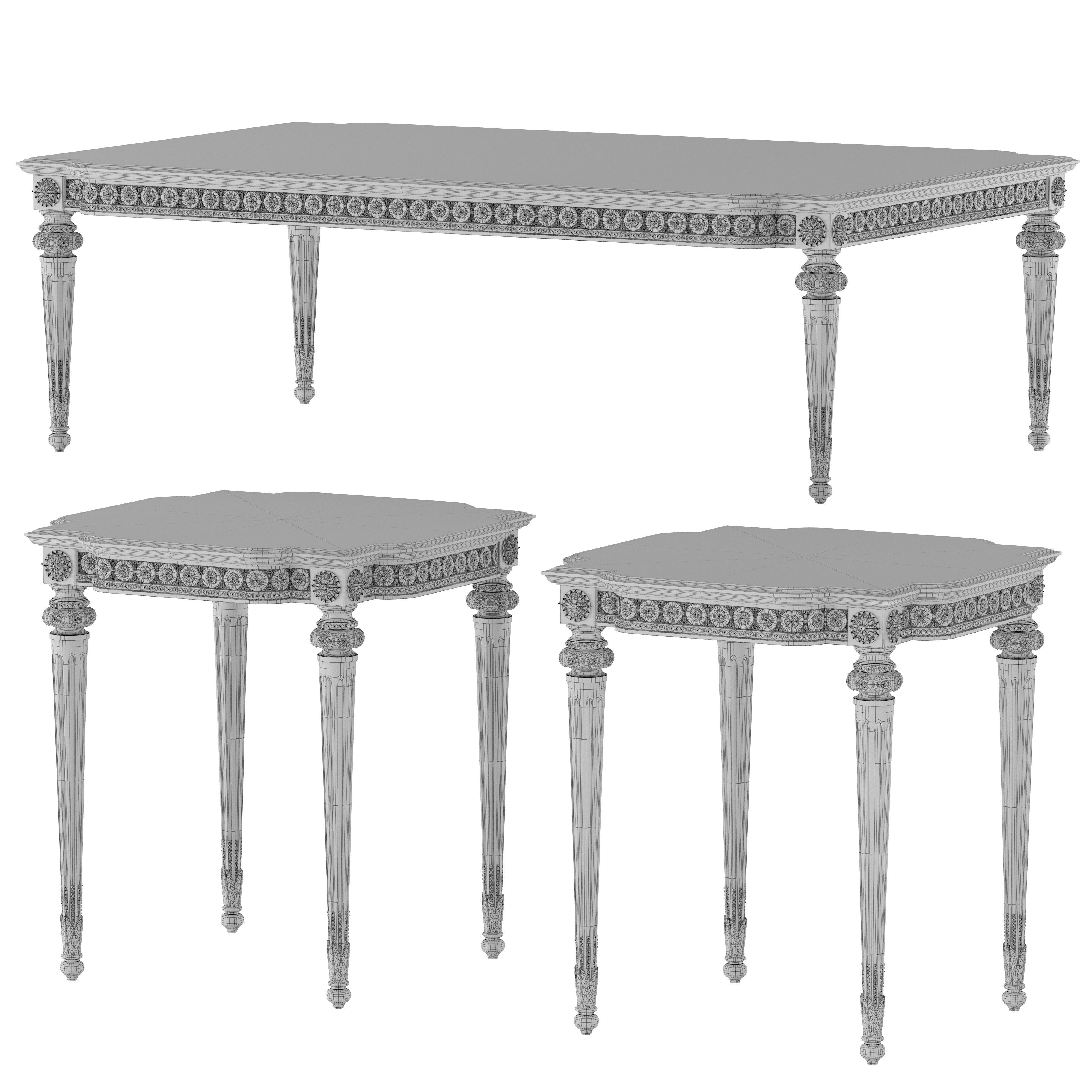 theodore alexander fontenay coffee table 3D model_4