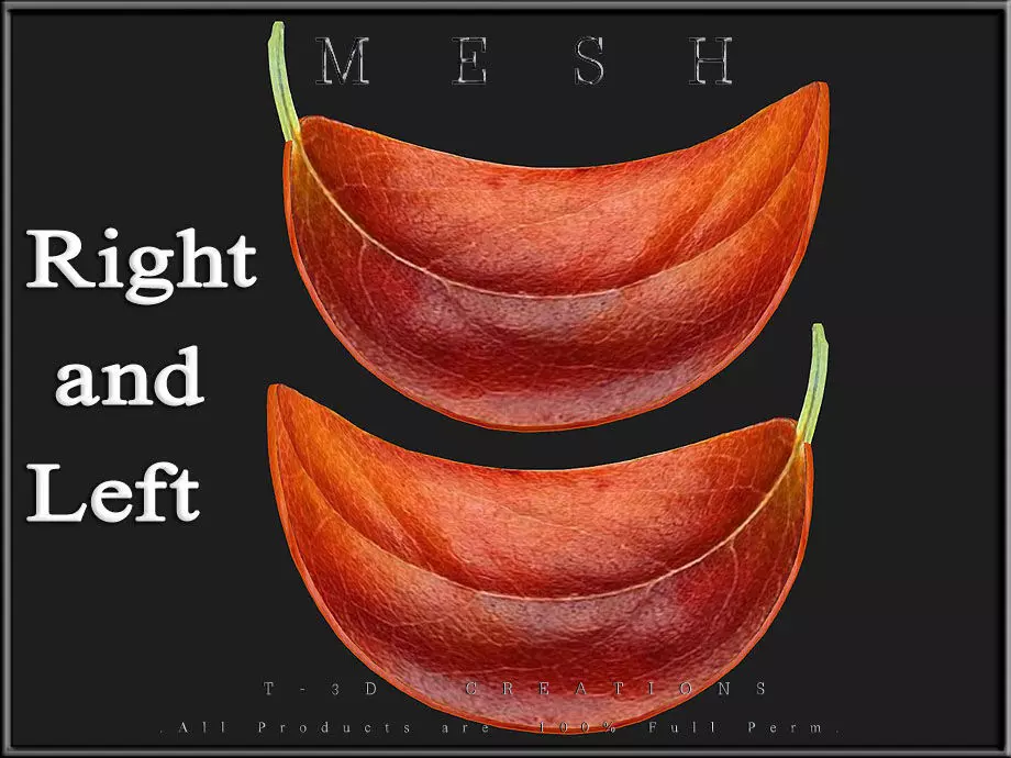 Autumn orange leaf 02 - Curved Low-poly 3D model_0