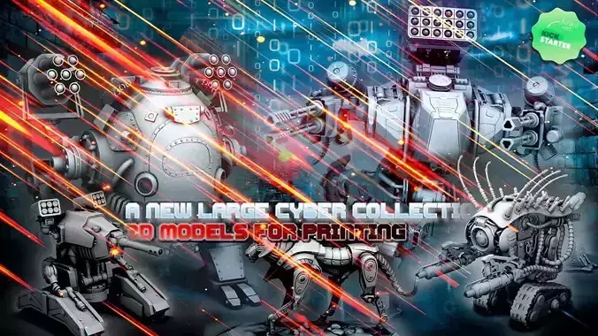 Cyber library - Robots 3D Model Collection